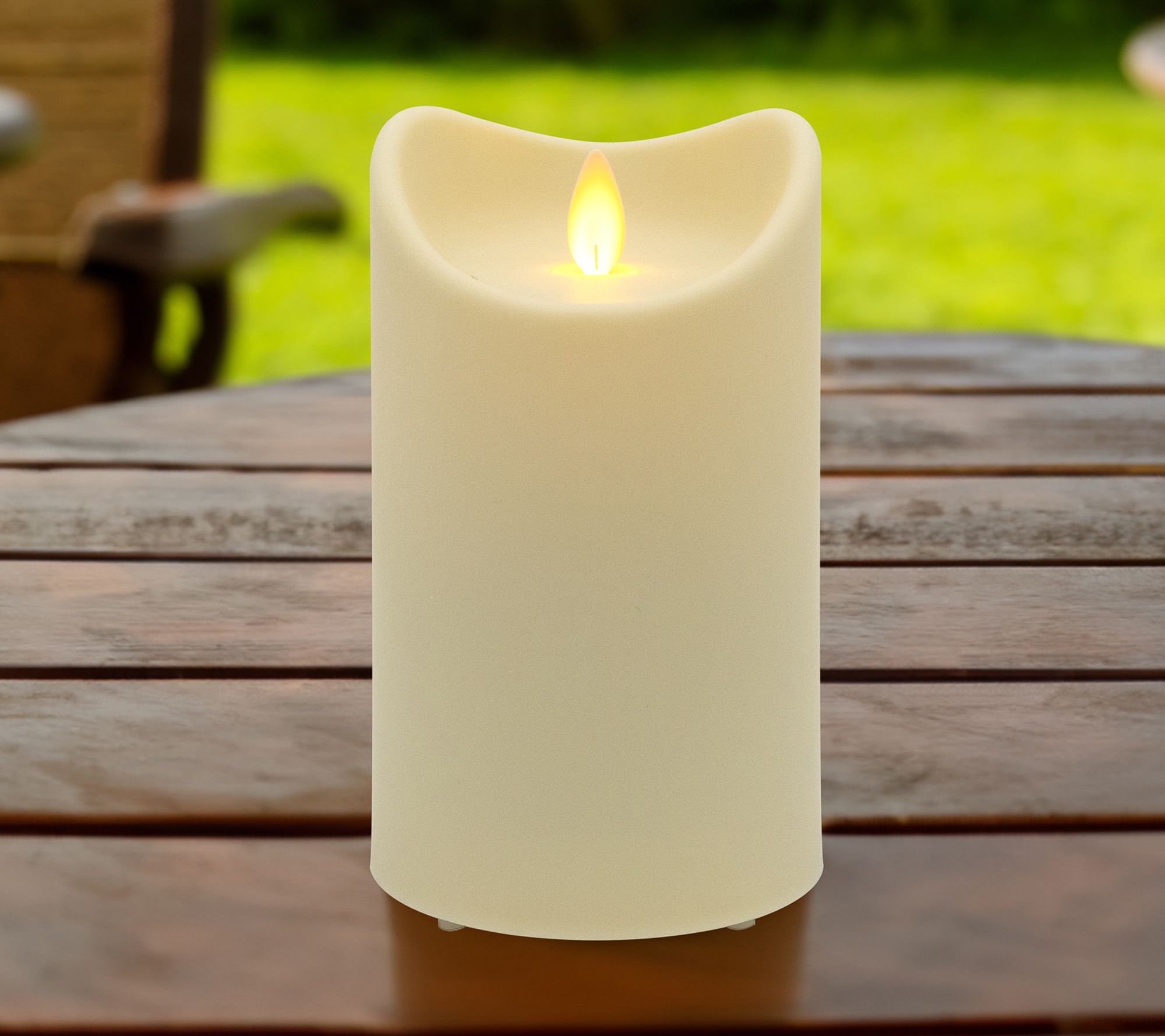 LumaBase Battery-Operated 5" Outdoor Candle with Moving Flame
