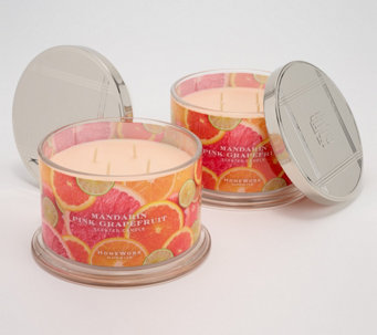 HomeWorx by Slatkin & Co. S/2 Mandarin Pink Grapefruit 18oz. Candles