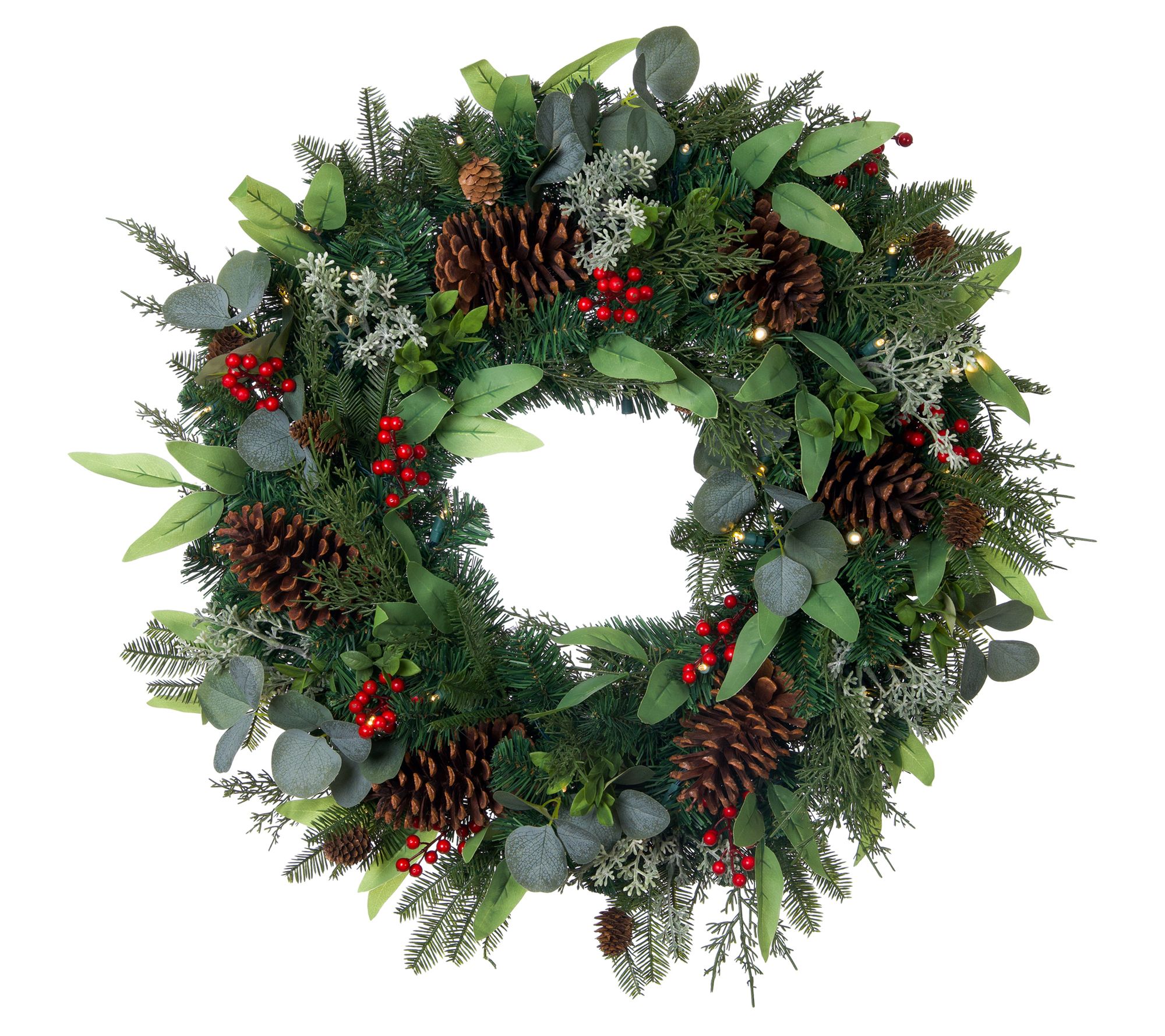 Village Lighting 30 Pre-Lit LED Wreath - Christmas Woods