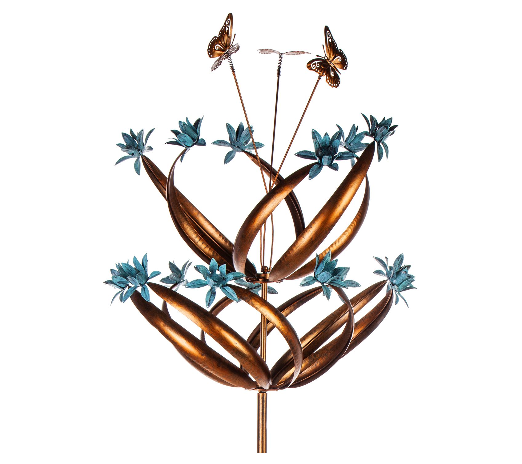 Evergreen 84"H Butterfly Swirls & Flower Motions Wind Spinner