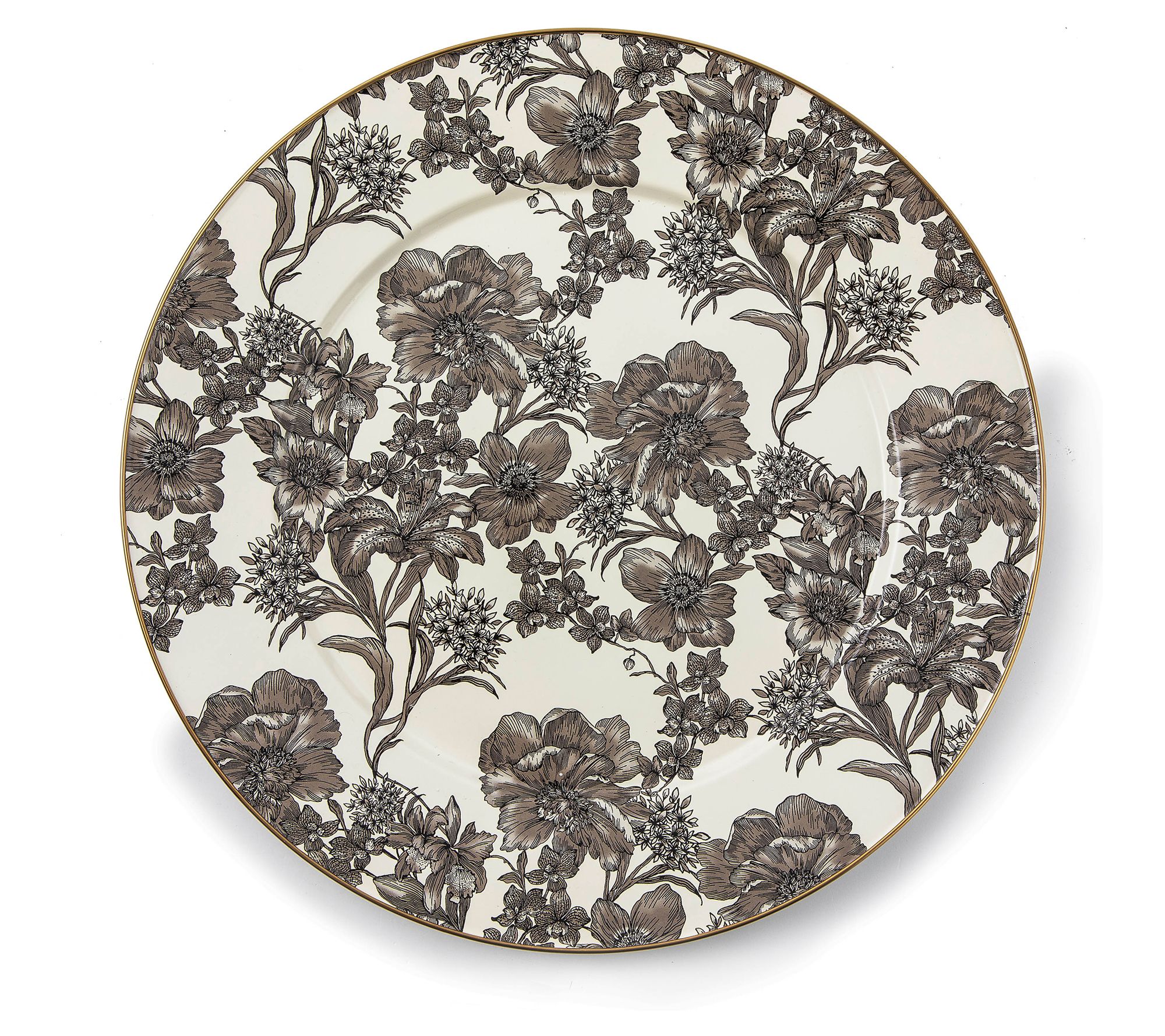 MacKenzie-Childs Sterling English Garden EnamelServing Platte