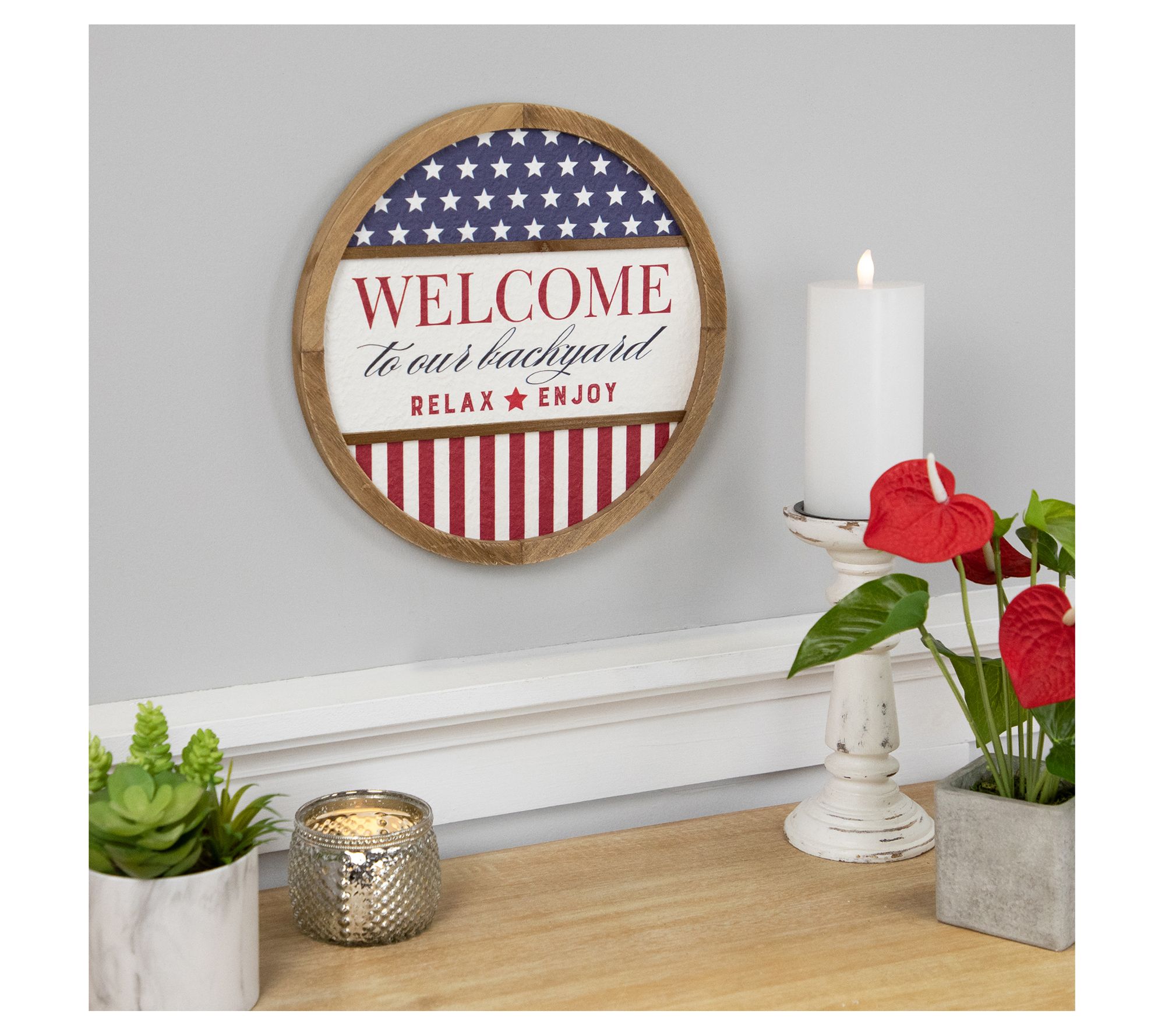 Northlight Welcome to Our Backyard Americana Framed Wall Sign