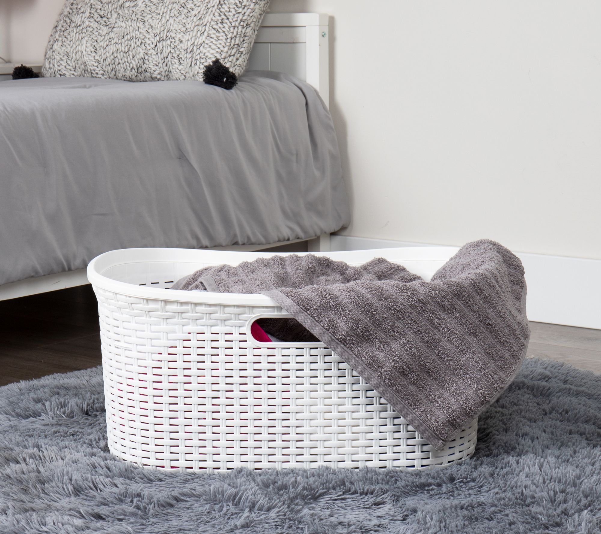 Mind Reader 40L Wicker Laundry Basket/Hamper