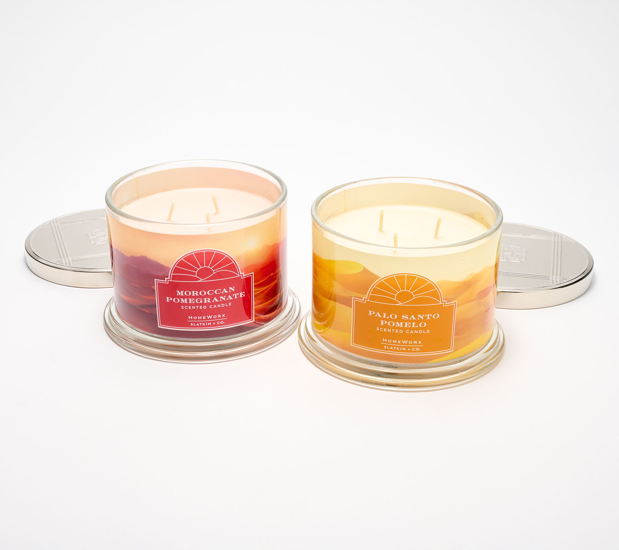 HomeWorx by Slatkin + Co. S/2 14oz Desert Oasis Candles