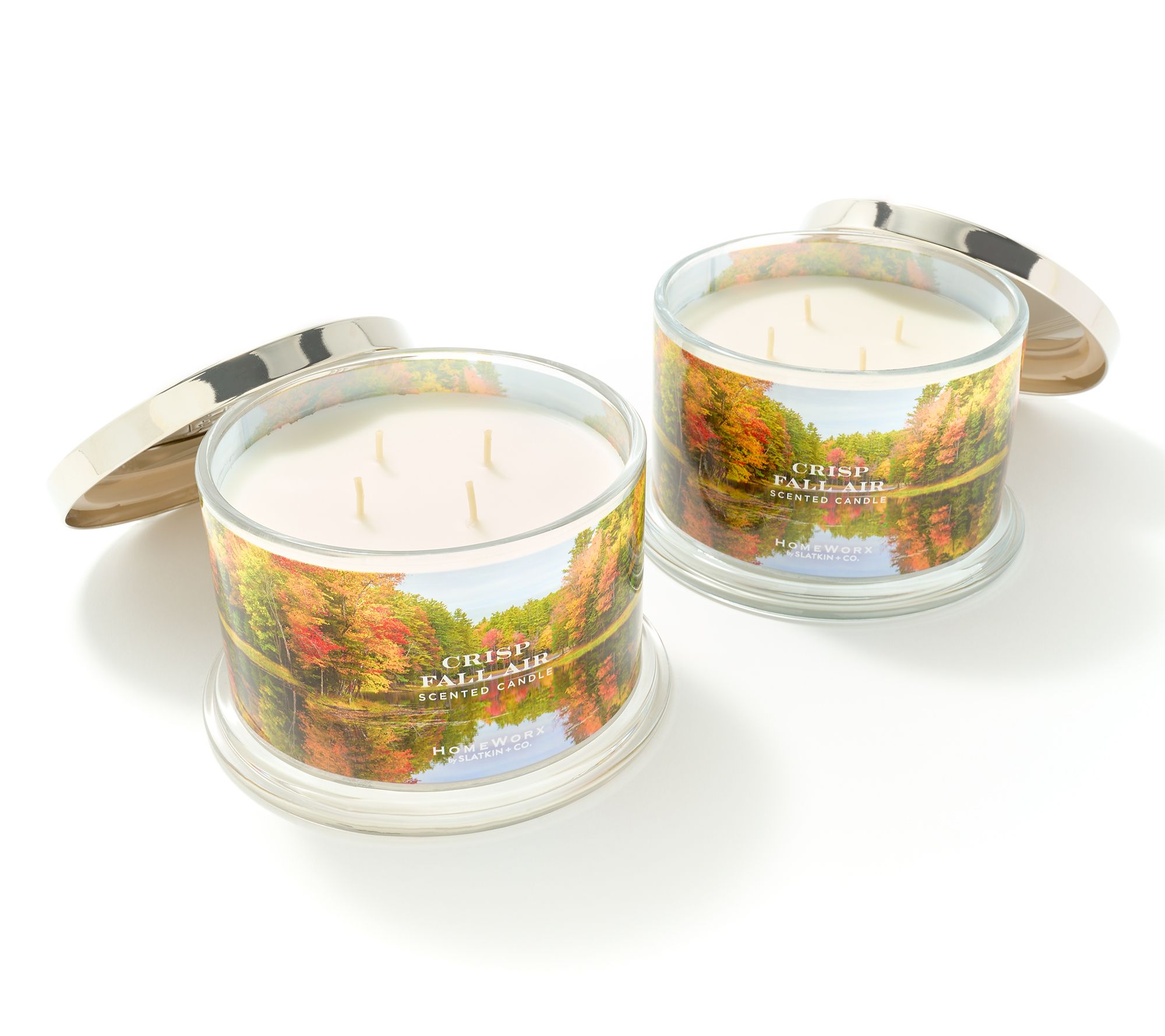 "As Is" HomeWorx by Slatkin + Co. Set/2 Crisp Fall Air Candle