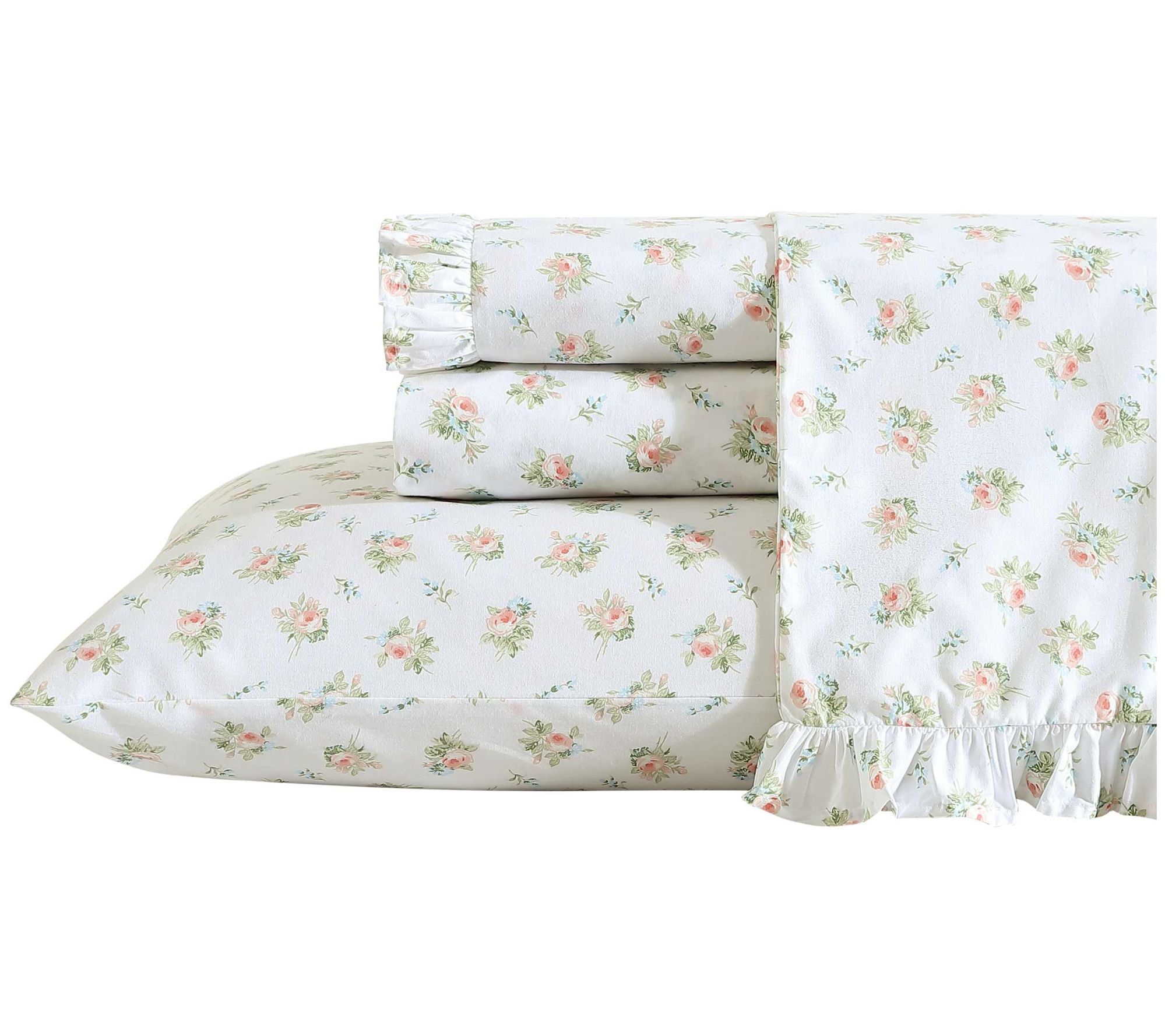 Laura Ashley Roseford Orange Floral TwinXL Sheet Set