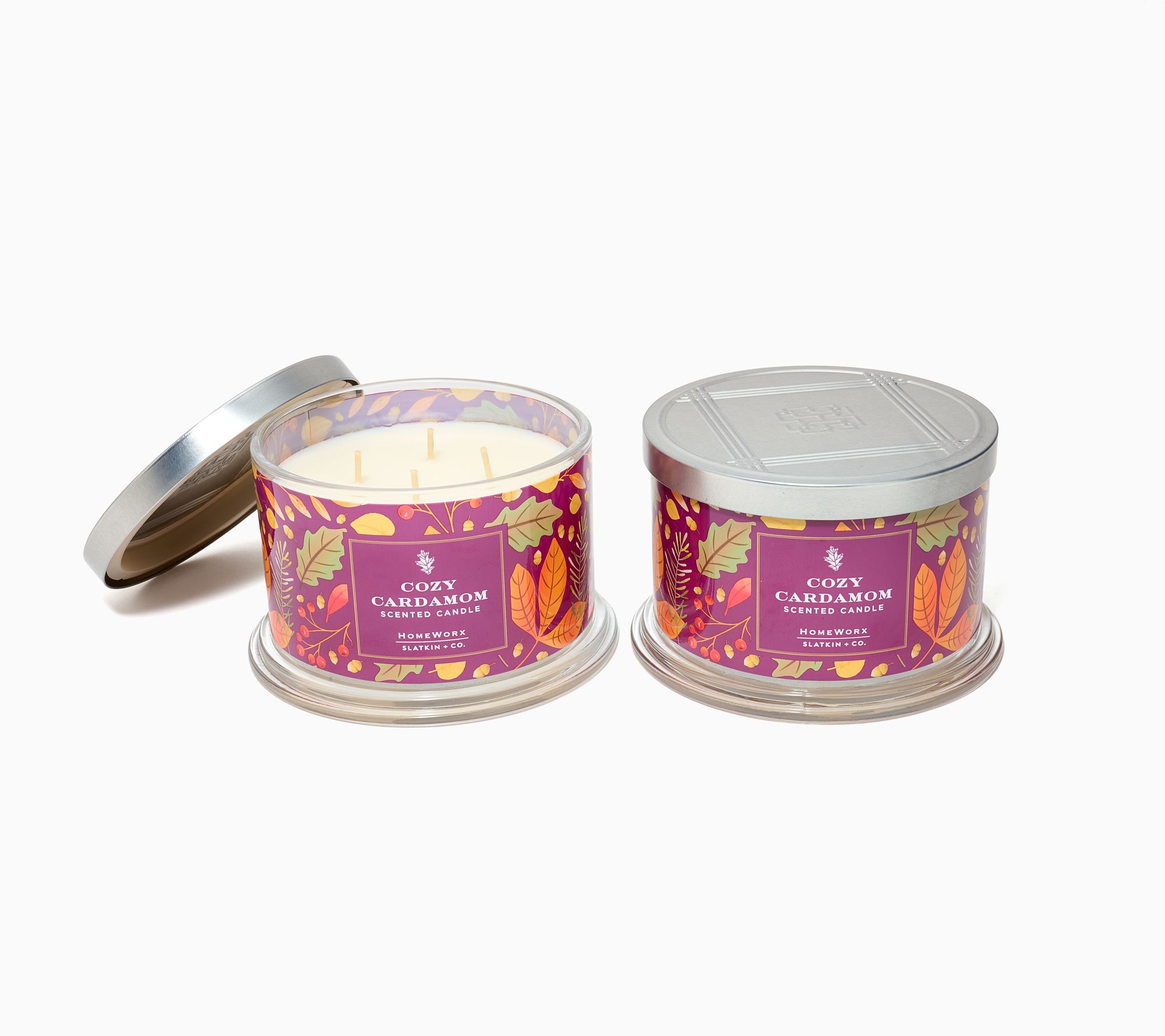 HomeWorx by Slatkin + Co. S/2 18oz Autumn Party Candles