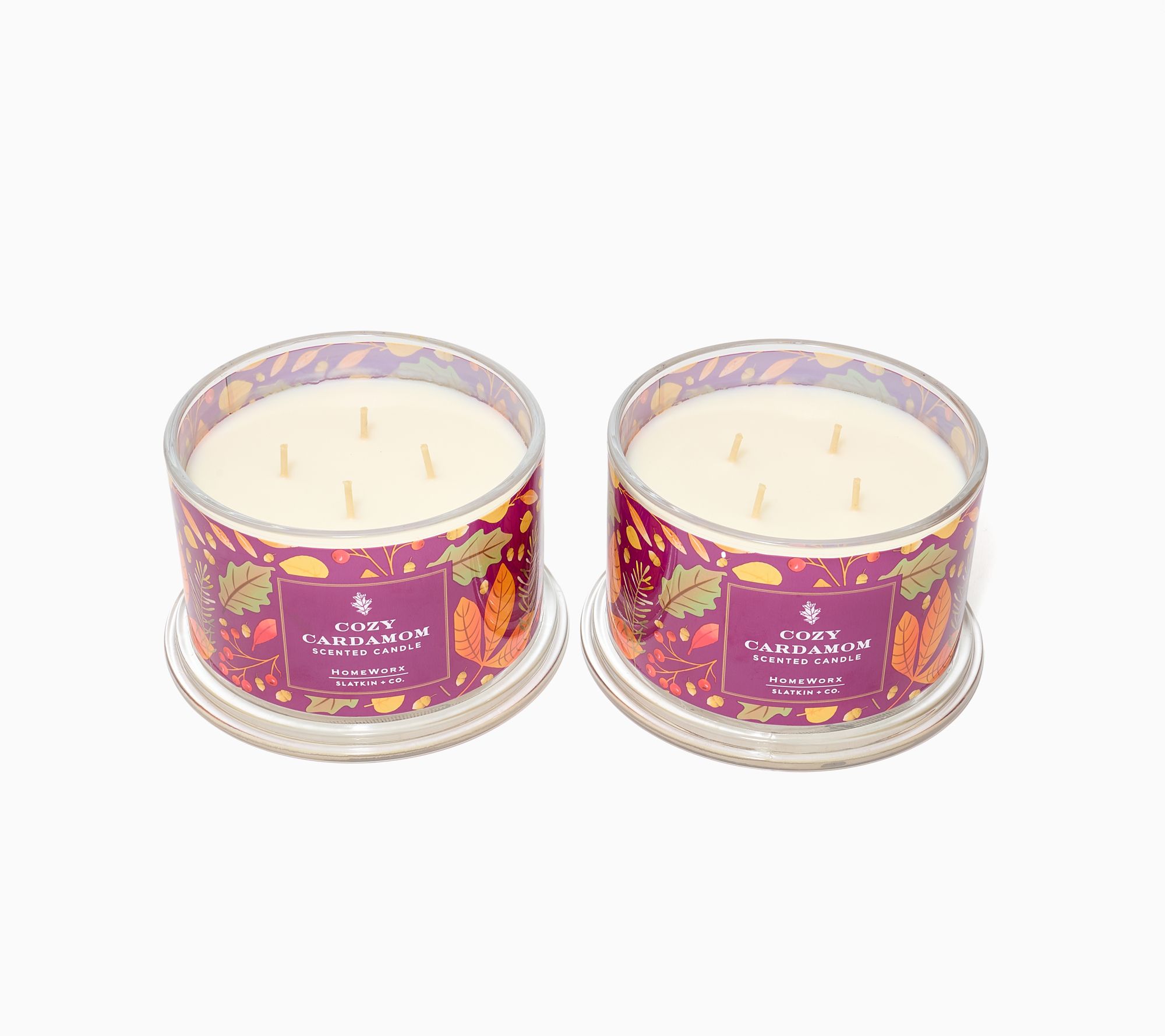 HomeWorx by Slatkin + Co. S/2 18oz Autumn Party Candles | QVC