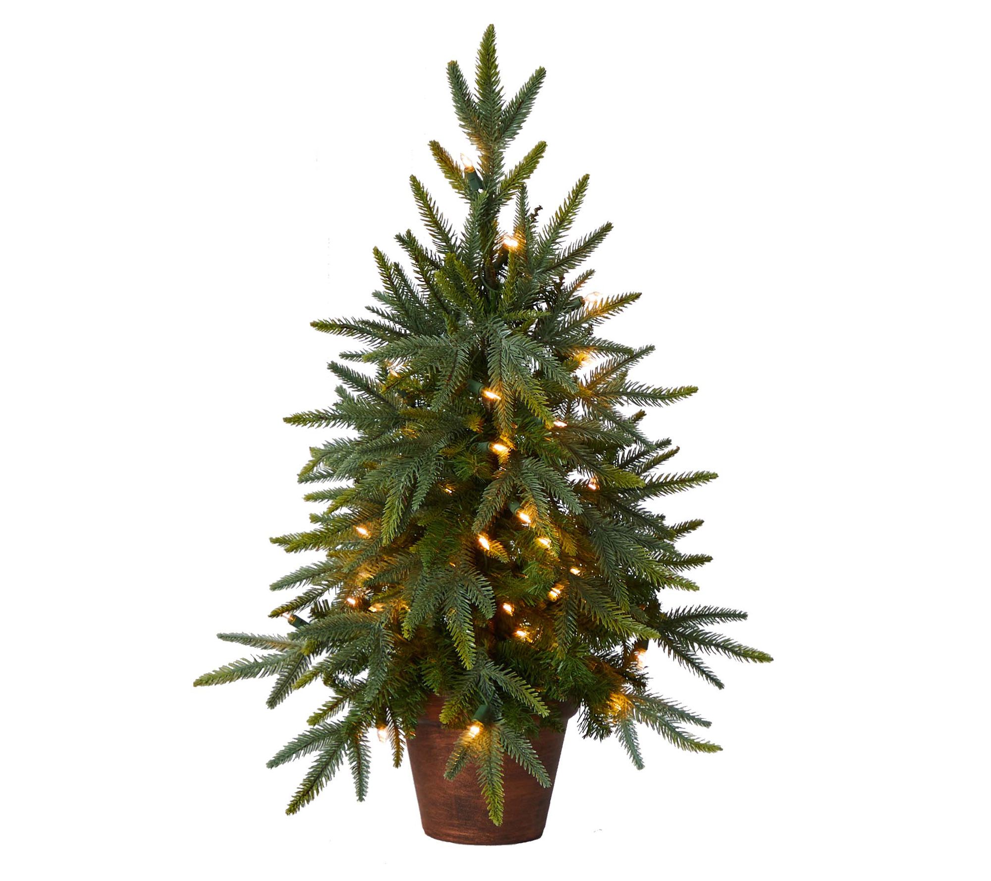Nearly Natural 2.5' Christmas Tree with Decorative Planter