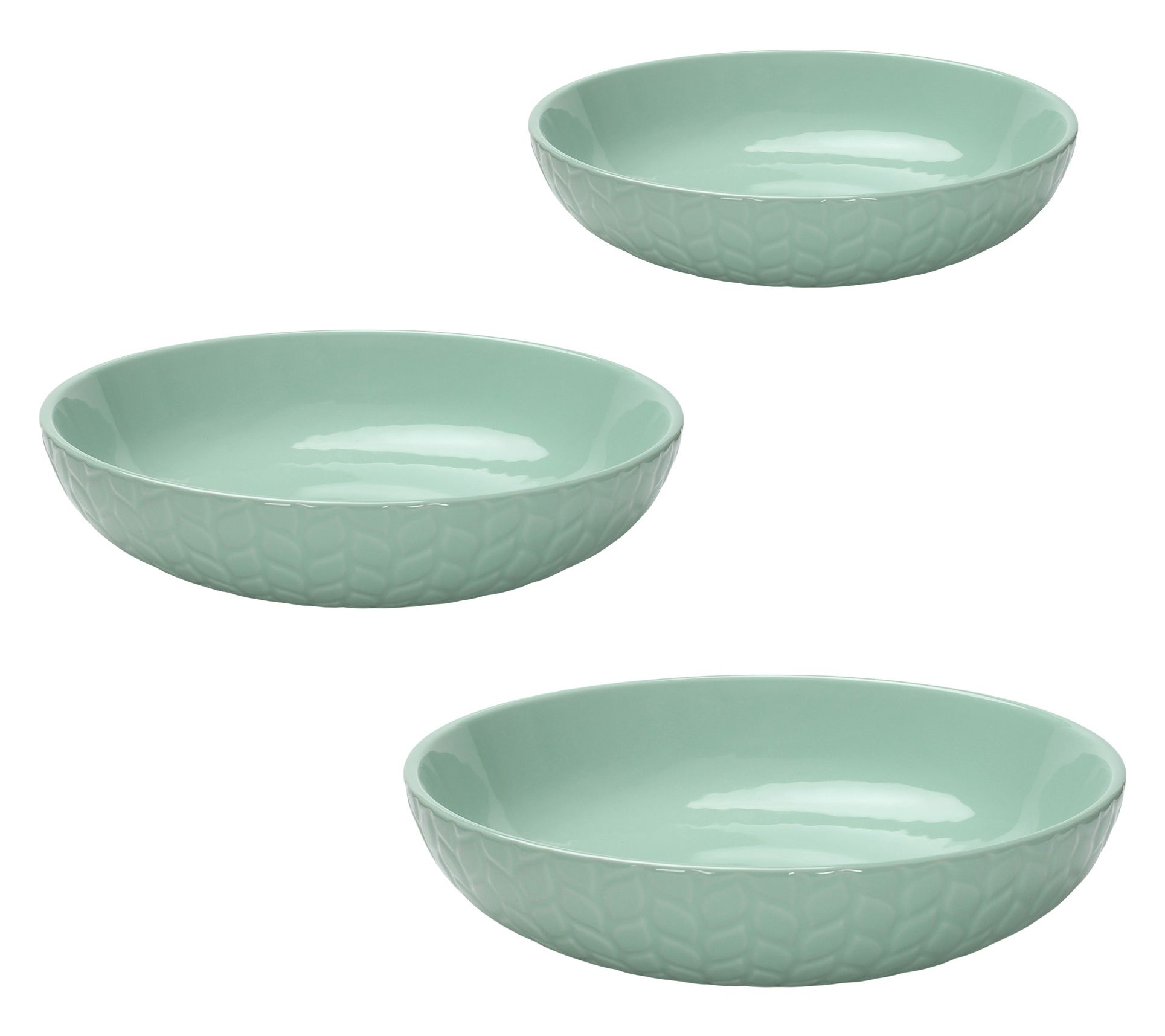 "As Is" Temp-tations Carved Willow Set/3 Shallow Nesting Bowls