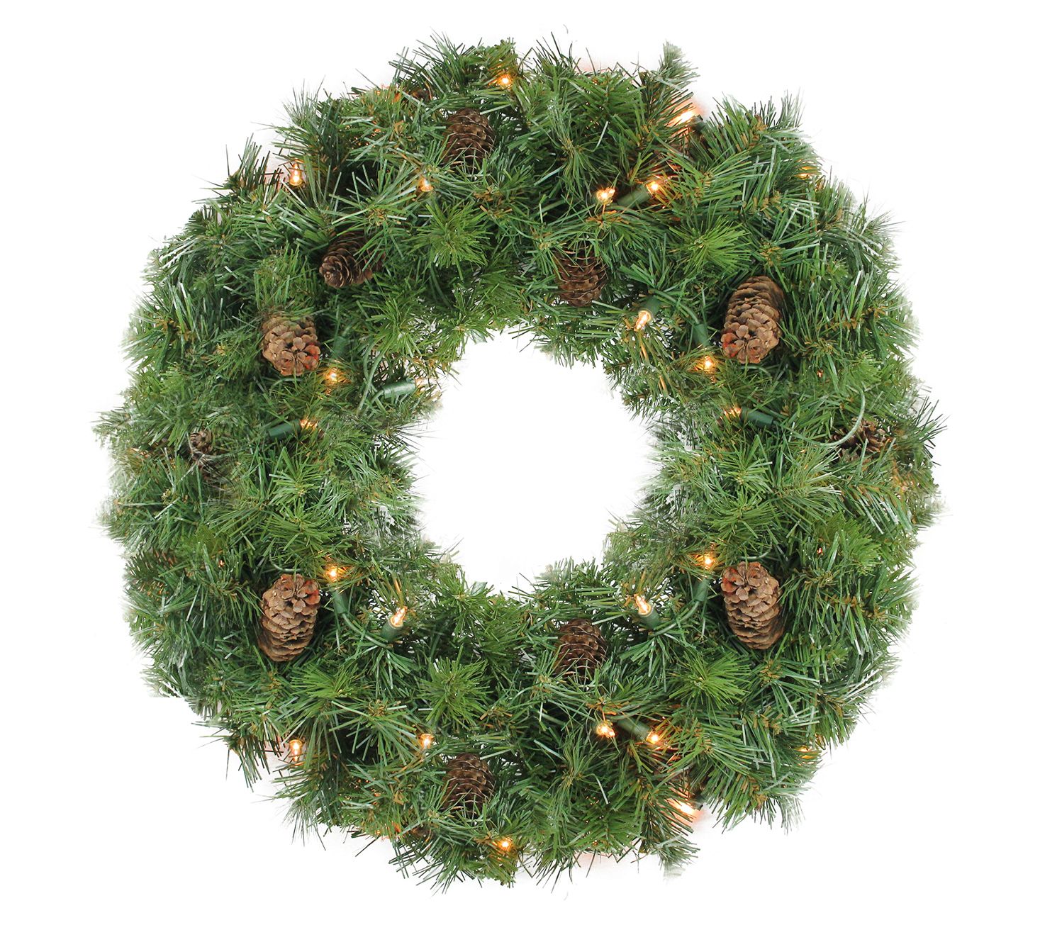 Northlight Pre-Lit Dakota Pine Christmas Wreath 24"