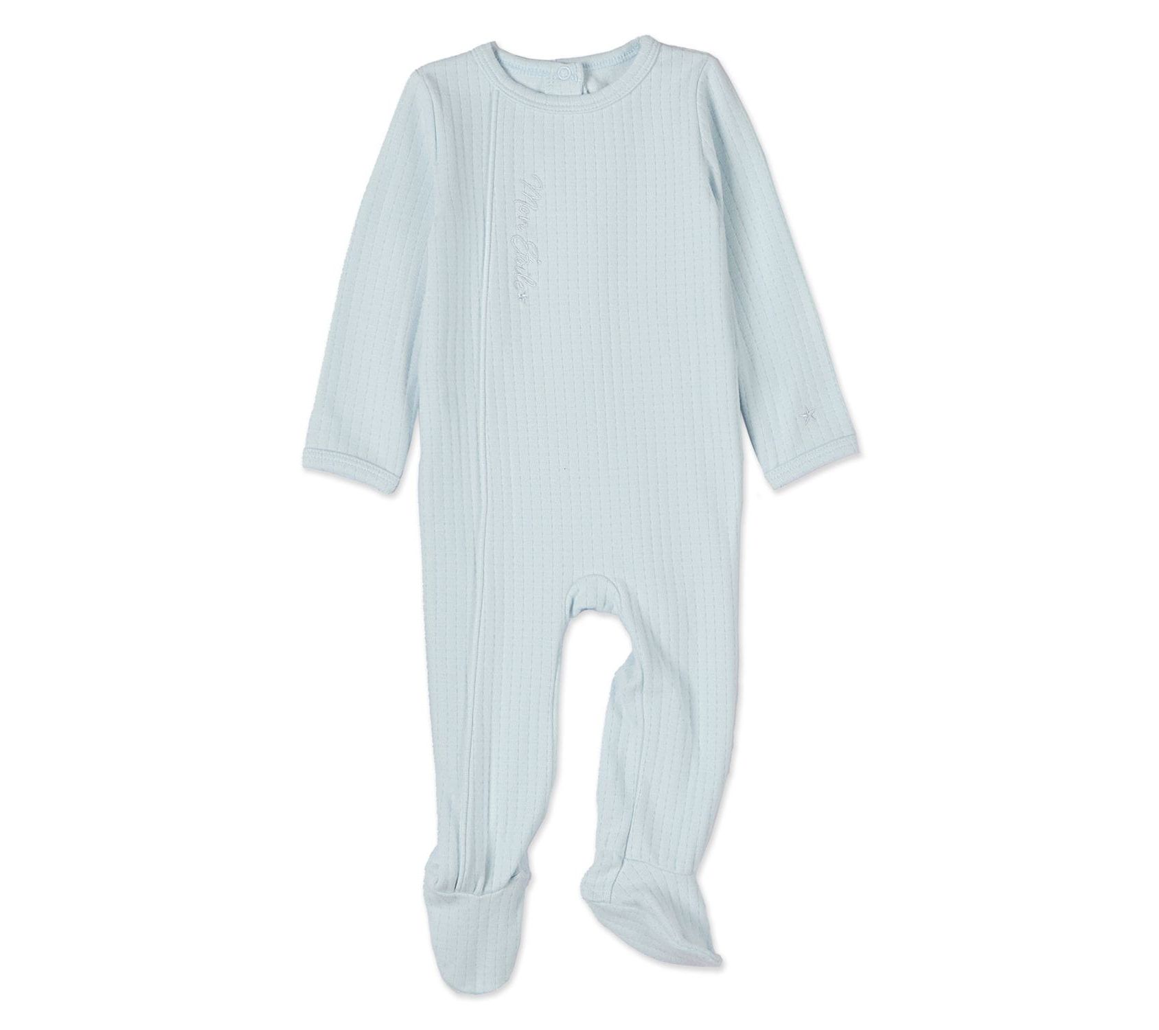 MiniMoi Baby Mon Etoile Cotton Rich Pointelle Blue Footie