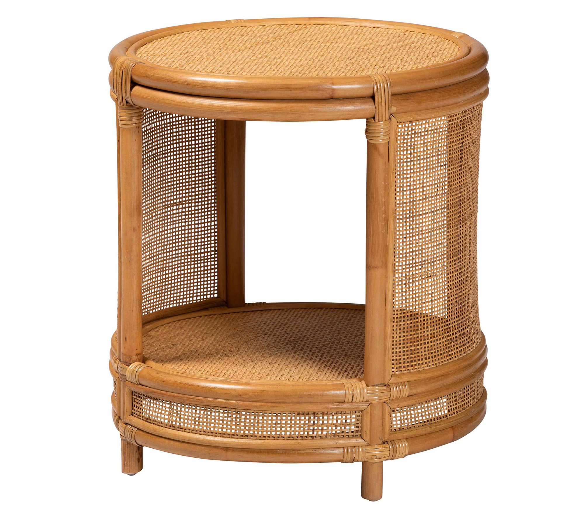 bali & pari Louis Natural Rattan 2-Tier End Table