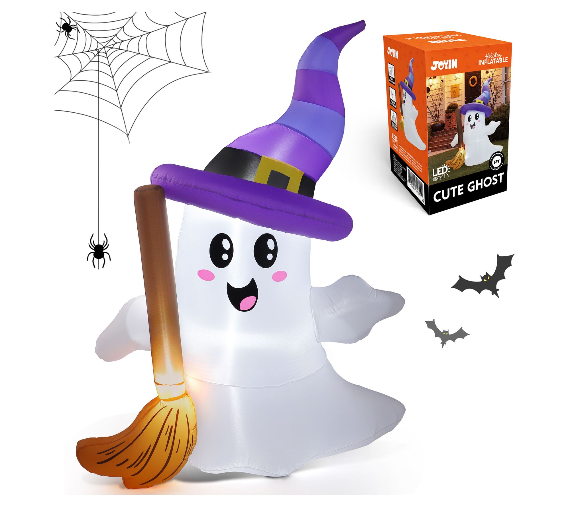 Joyfy 6 FT Tall Halloween Inflatables Ghost Outdoor Decoration