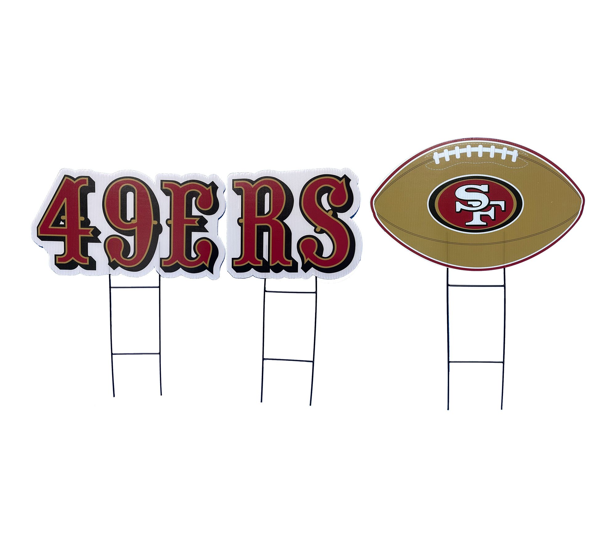 Pegasus Sports NFL Wordmark & Football 3 Pack Yard Sign Set