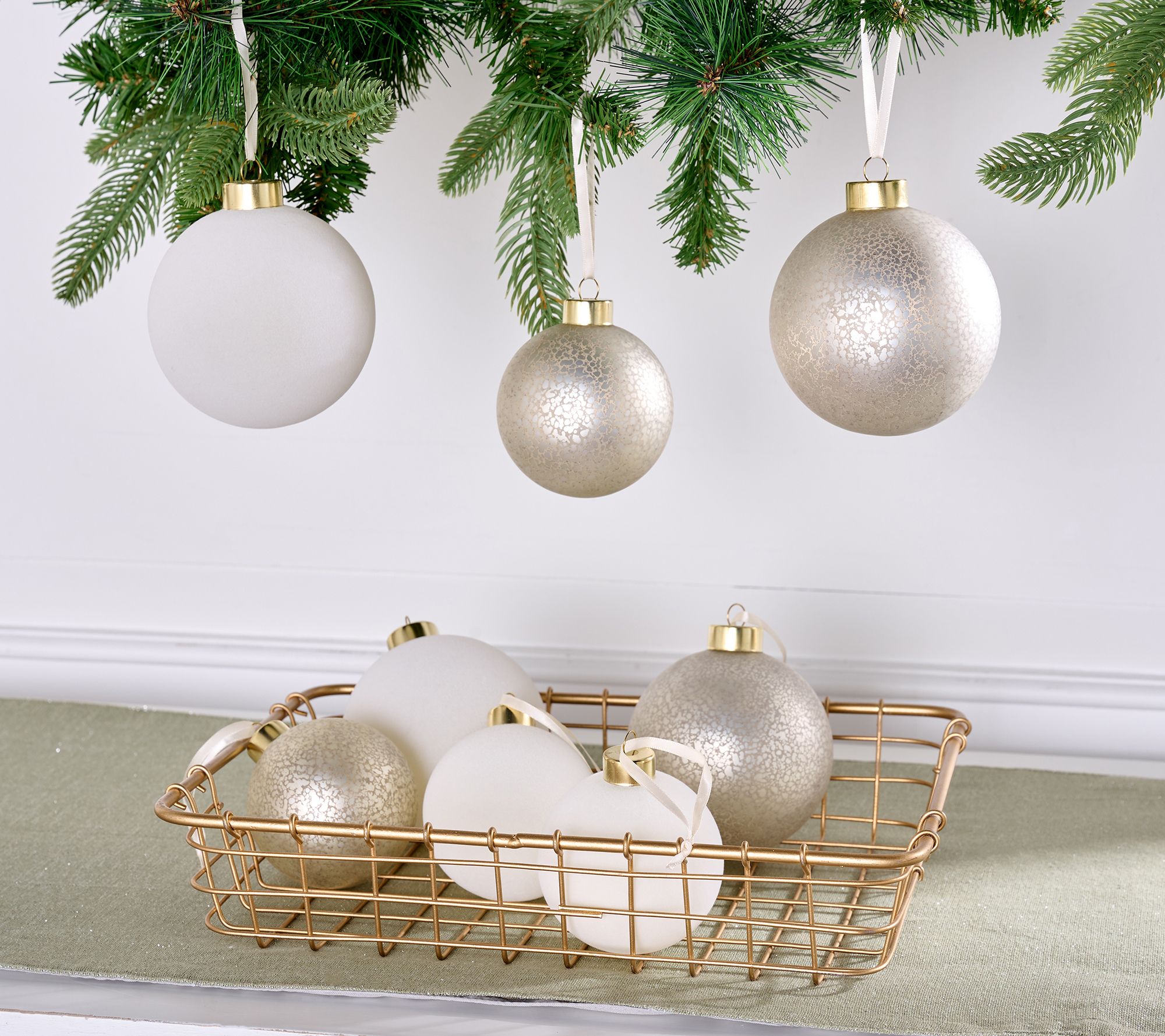 "As Is" S/8 Mixed Frosted Glass and Velvet Ornament Lauren McBride