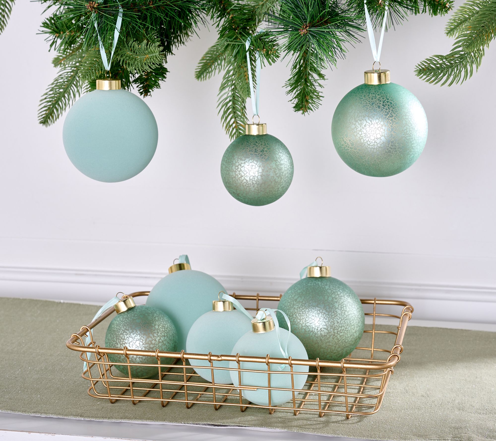 "As Is" S/8 Mixed Frosted Glass and Velvet Ornament Lauren McBride