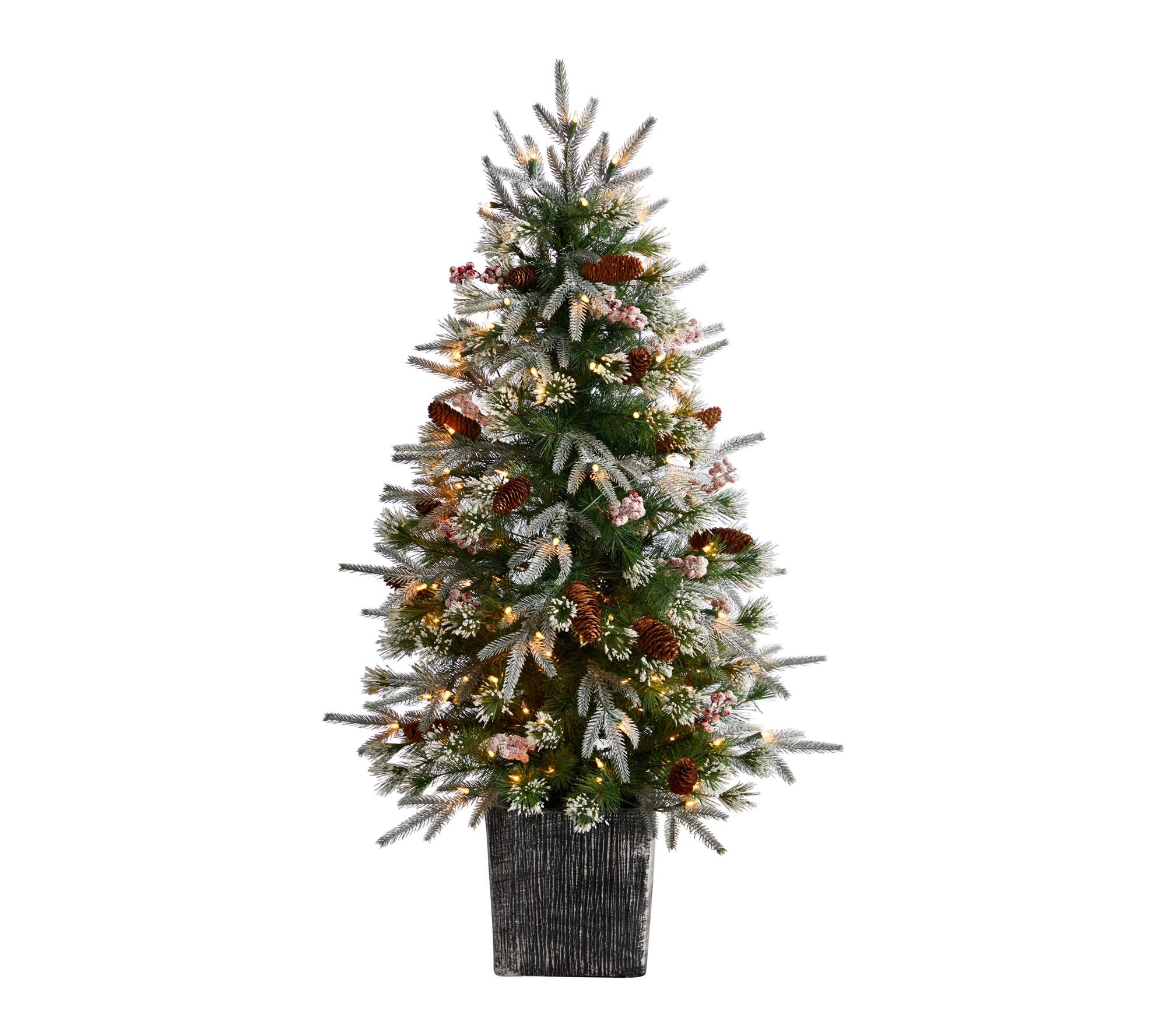 Nearly Natural 4' Frosted Tree Pre-Lit with 105LED lights