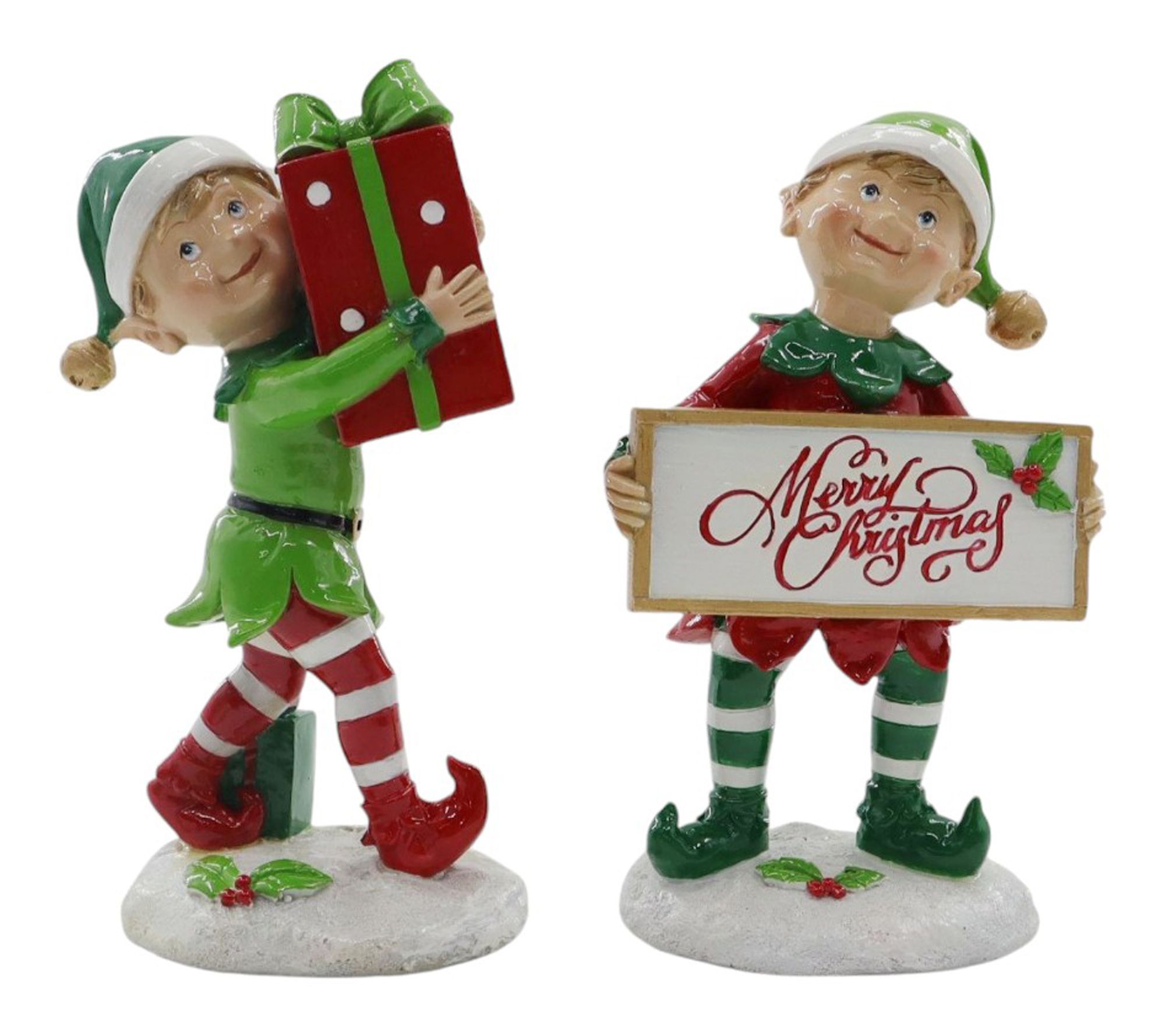 RC Home Decor Set of 2 Christmas Elf FigurinesHoliday Elves