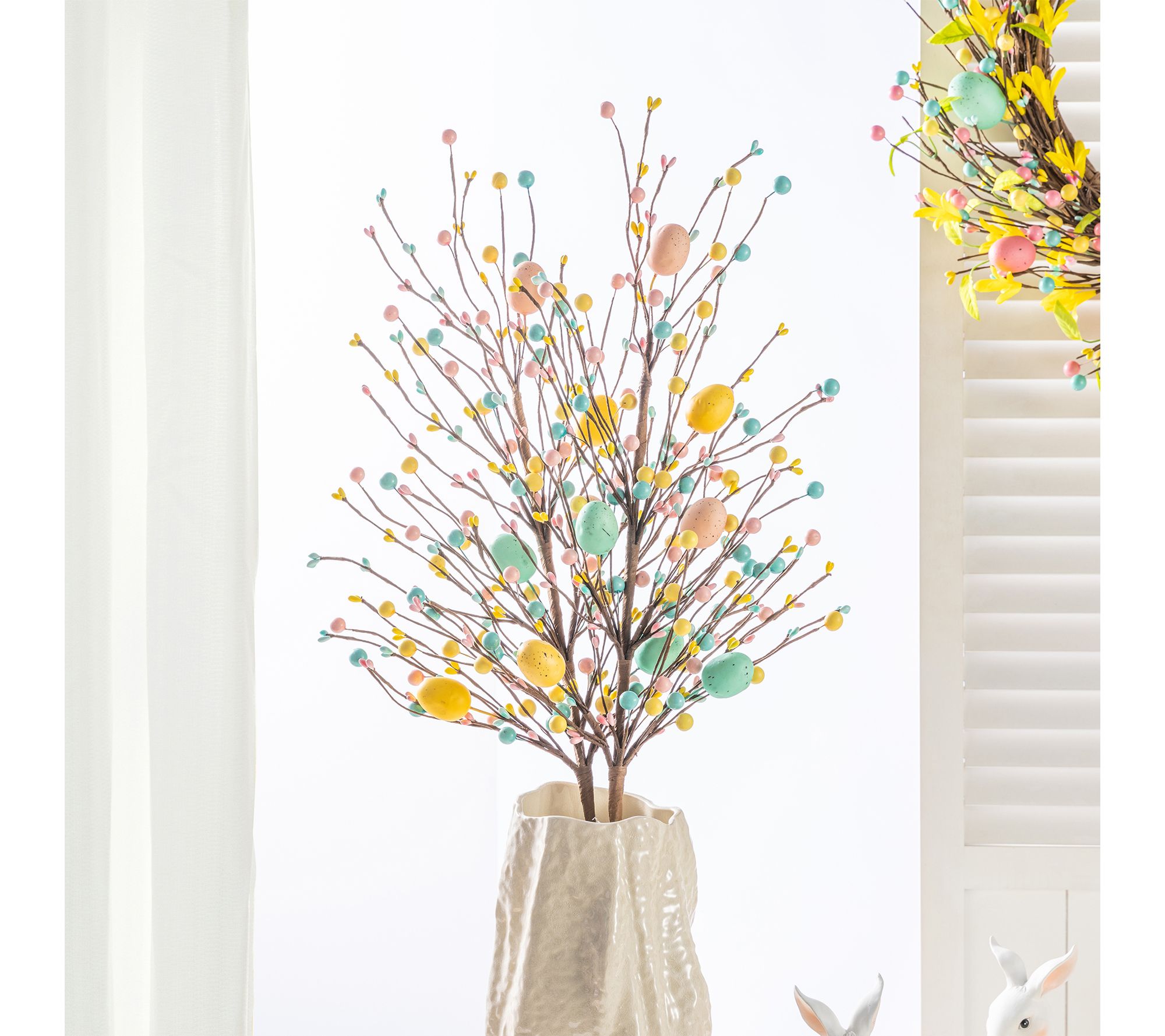 Glitzhome S/2 28"H Easter Berries & Eggs Picks