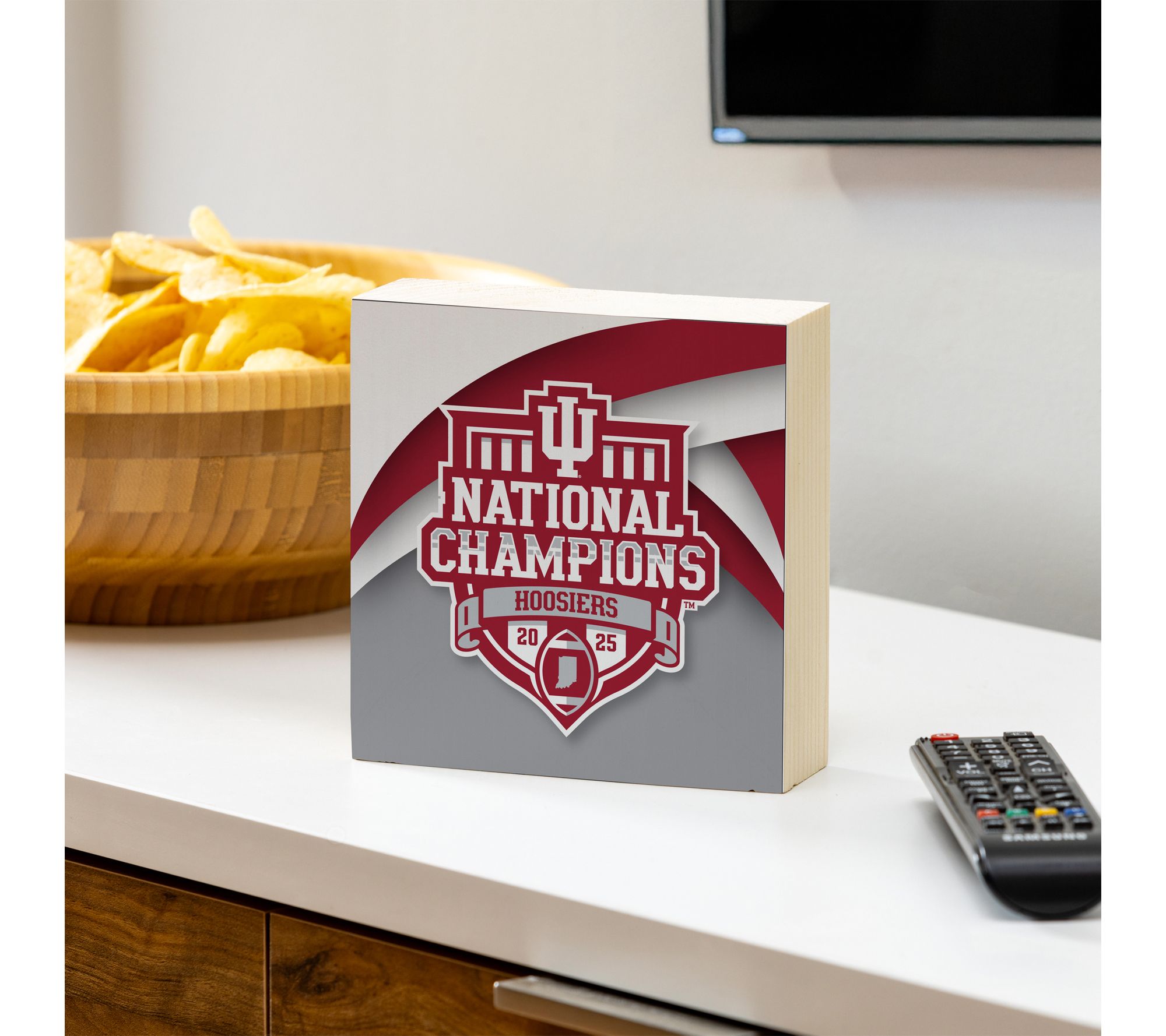 Evergreen Indiana Hoosiers 2025 Nat'l ChampionWood Table Sign