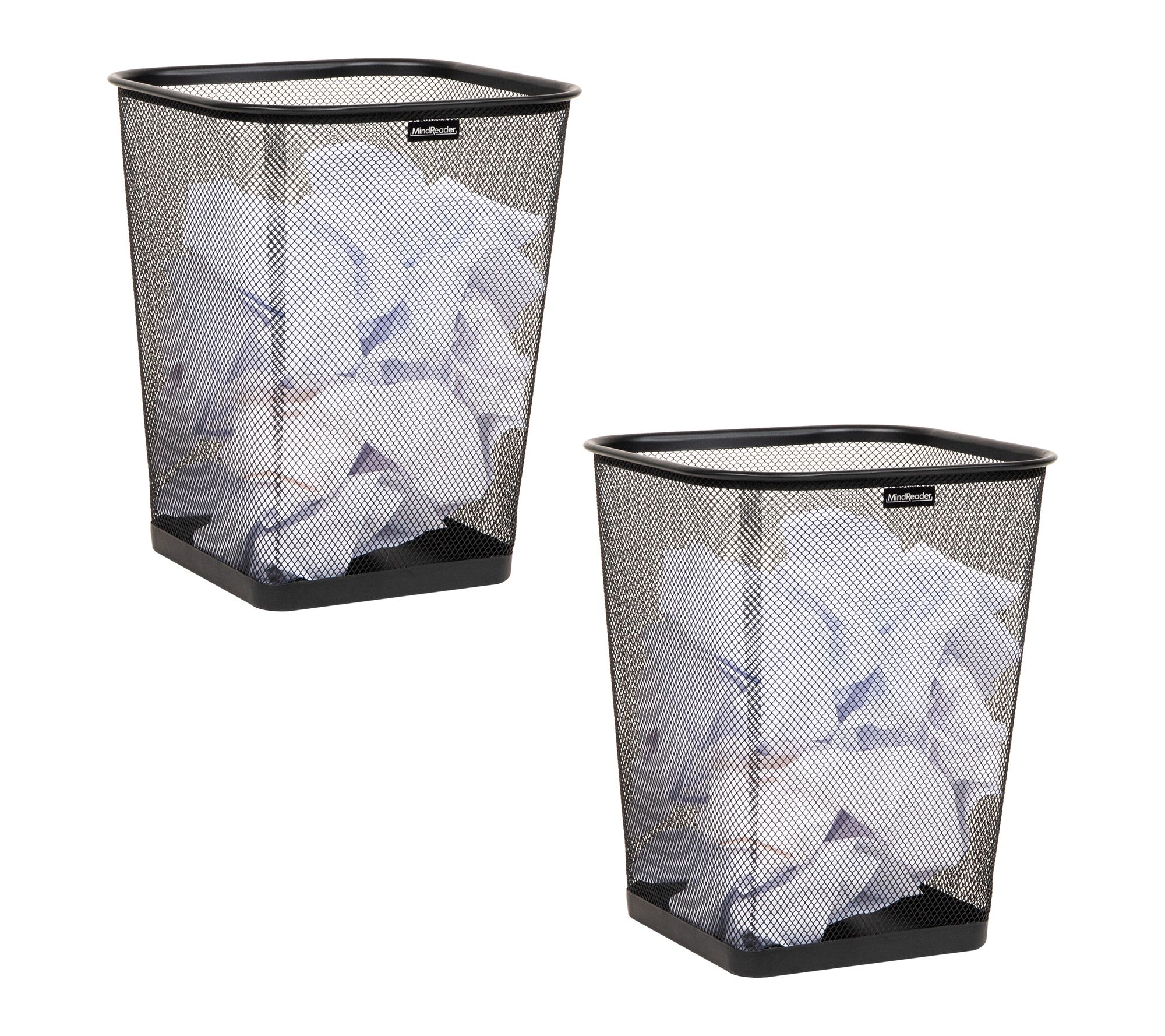  Mind Reader 2 Pack Square Waste Basket