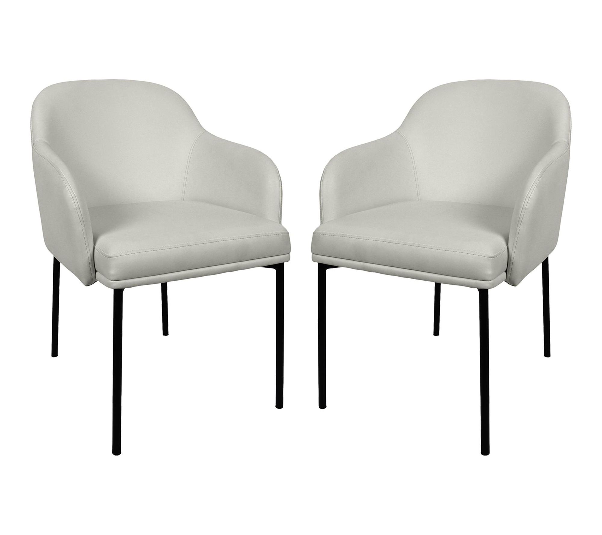 Manhattan Comfort Loft Metal Vegan Leather Armchair - Set of 2