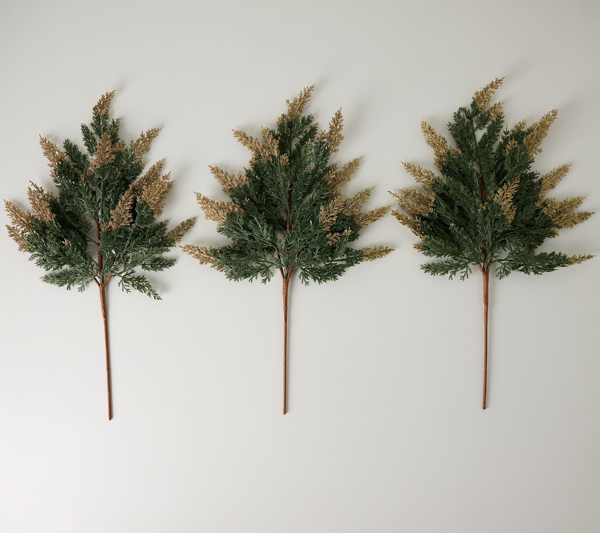 Set of 3 Metallic Faux Cedar Picks by Kim Gravel