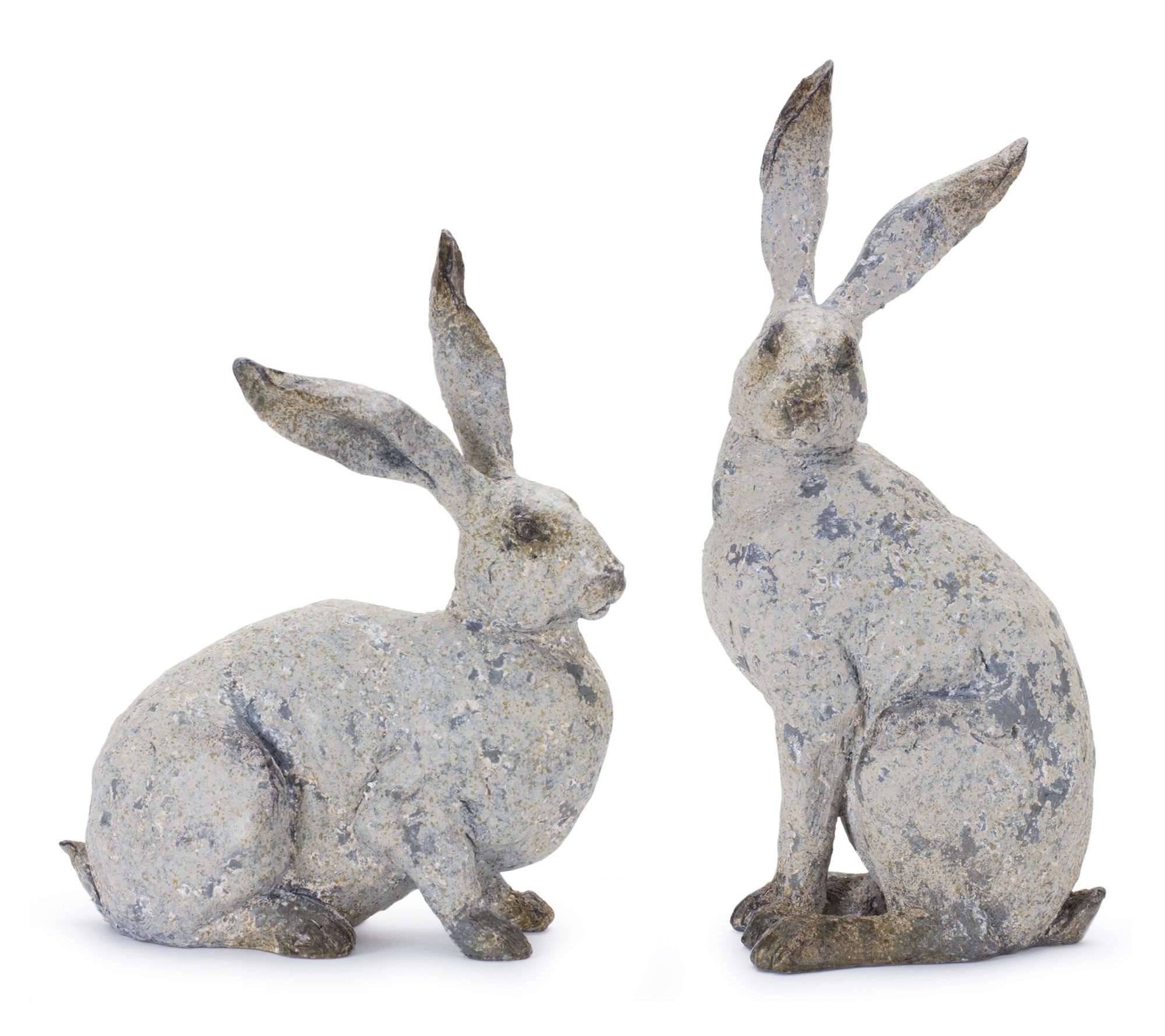 Melrose International Weathered Rabbit Statue (Set of 2)