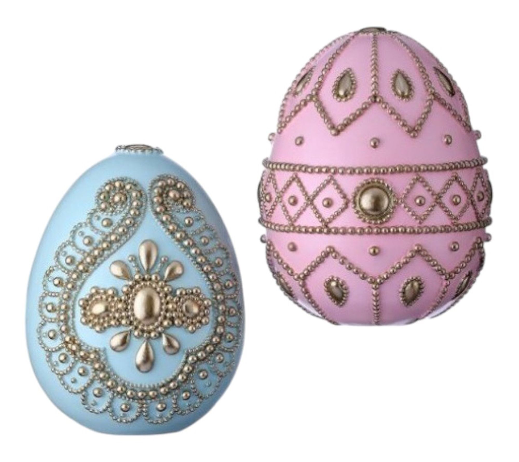 RC Home Decor-8" Handcrafted Jeweled Easter Eggs - Pink & Blue