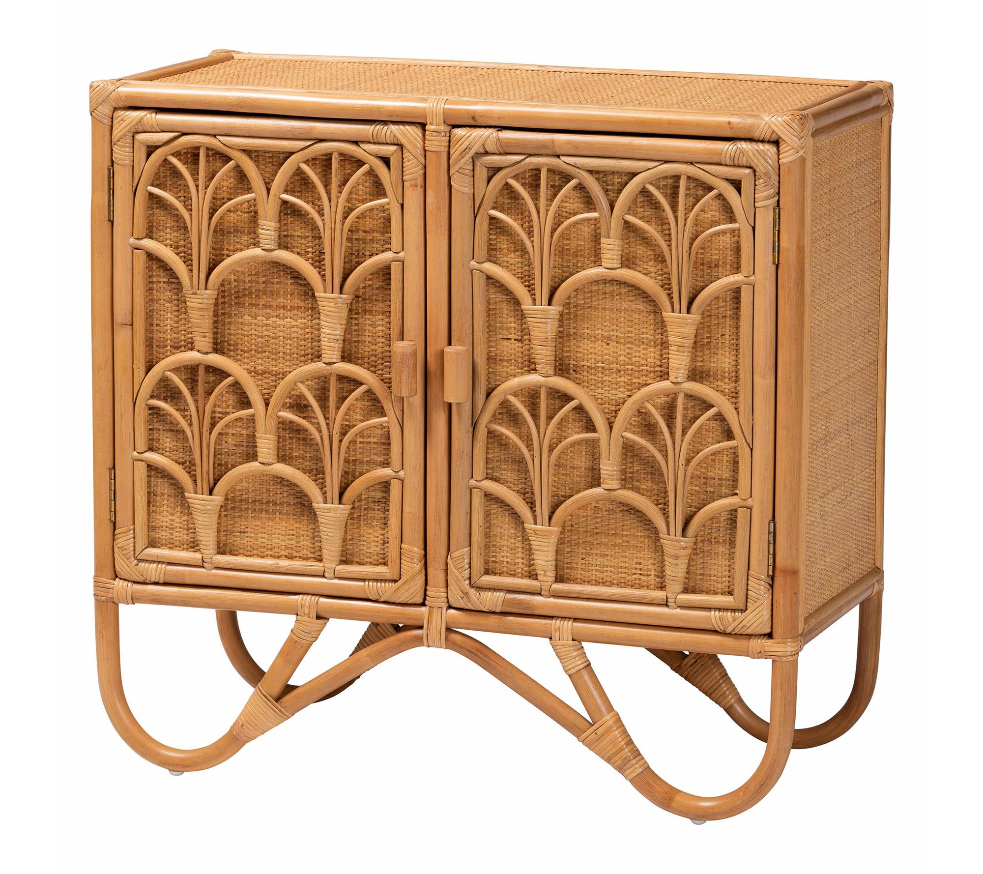 bali & pari Baylor Light Honey Rattan Storage Cabinet