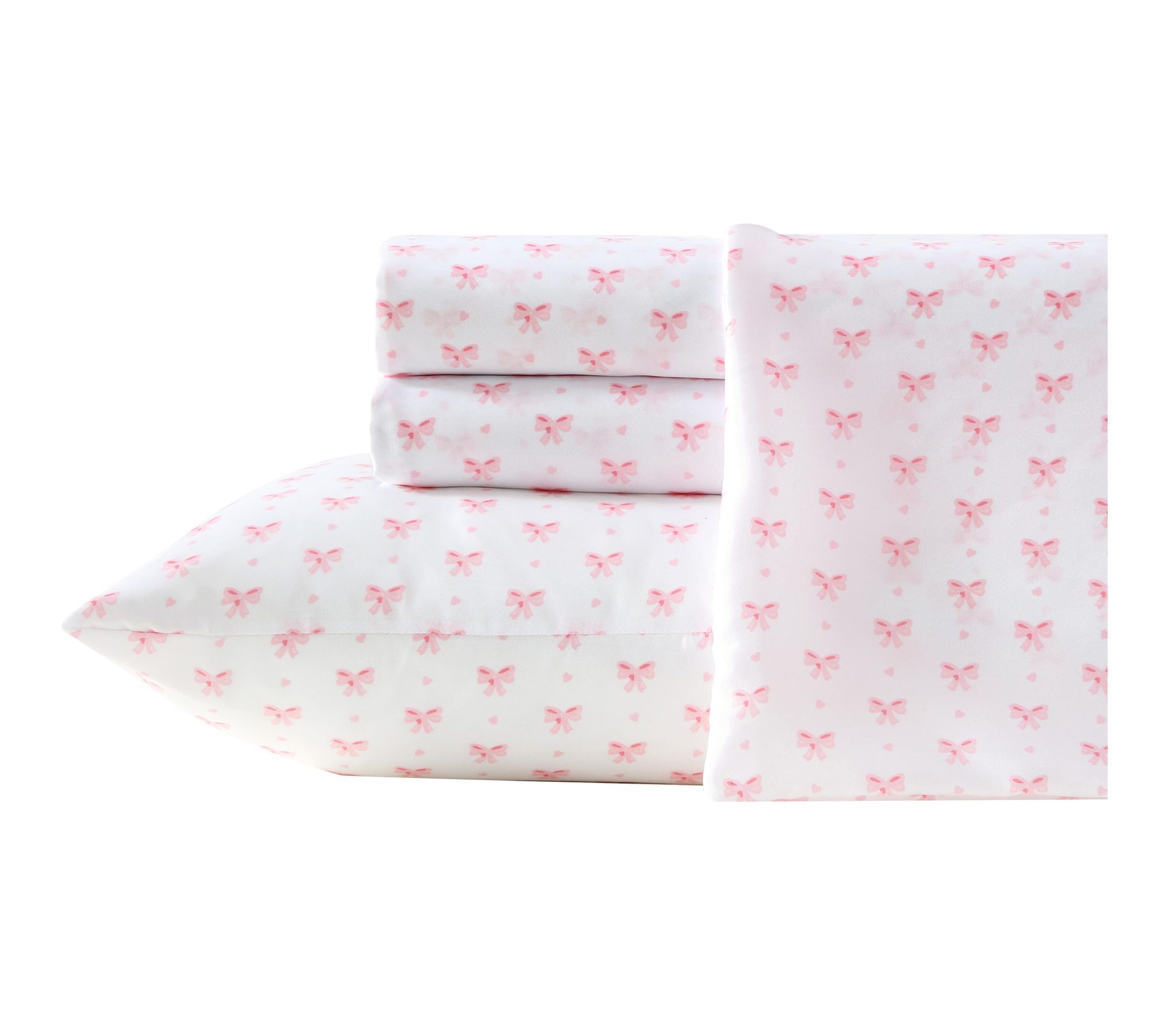 Laura Ashley Heart Of Mine White/Pink MicrofbrQueen Sheet Set
