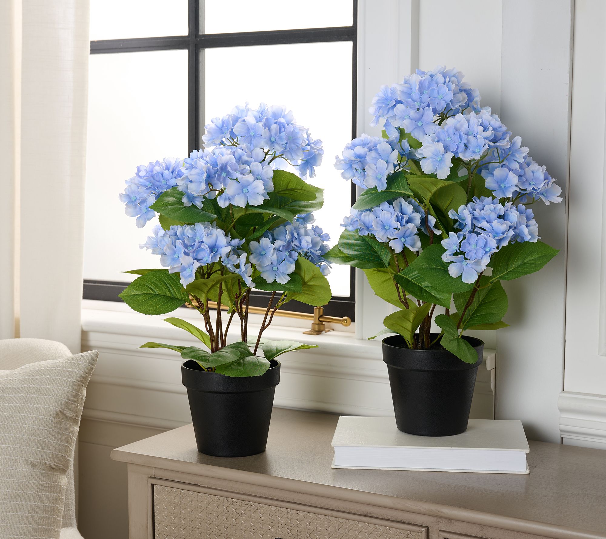 "As Is" Set/2 18" Hydrangea Potted Plants by Valerie