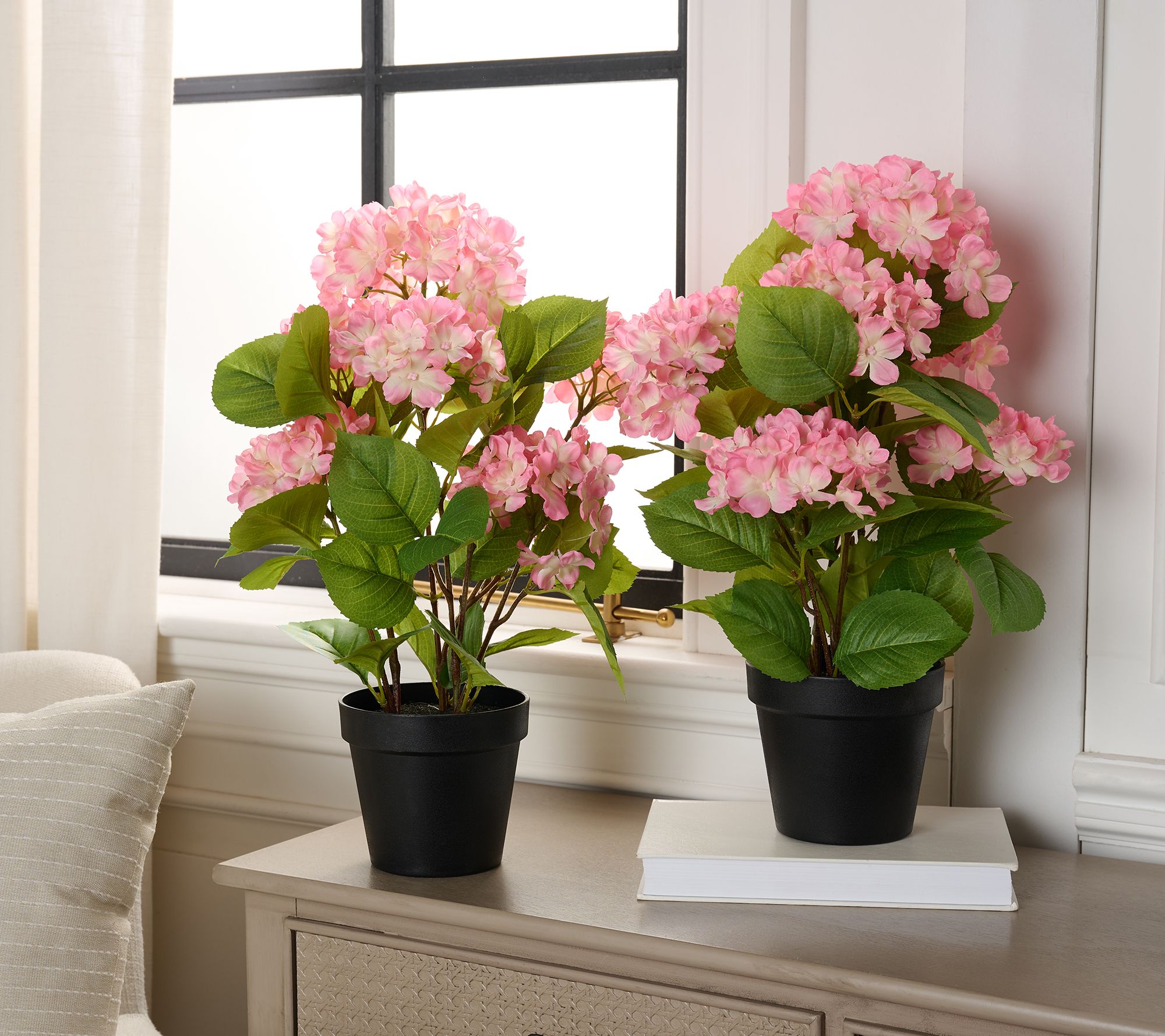 "As Is" Set/2 18" Hydrangea Potted Plants by Valerie