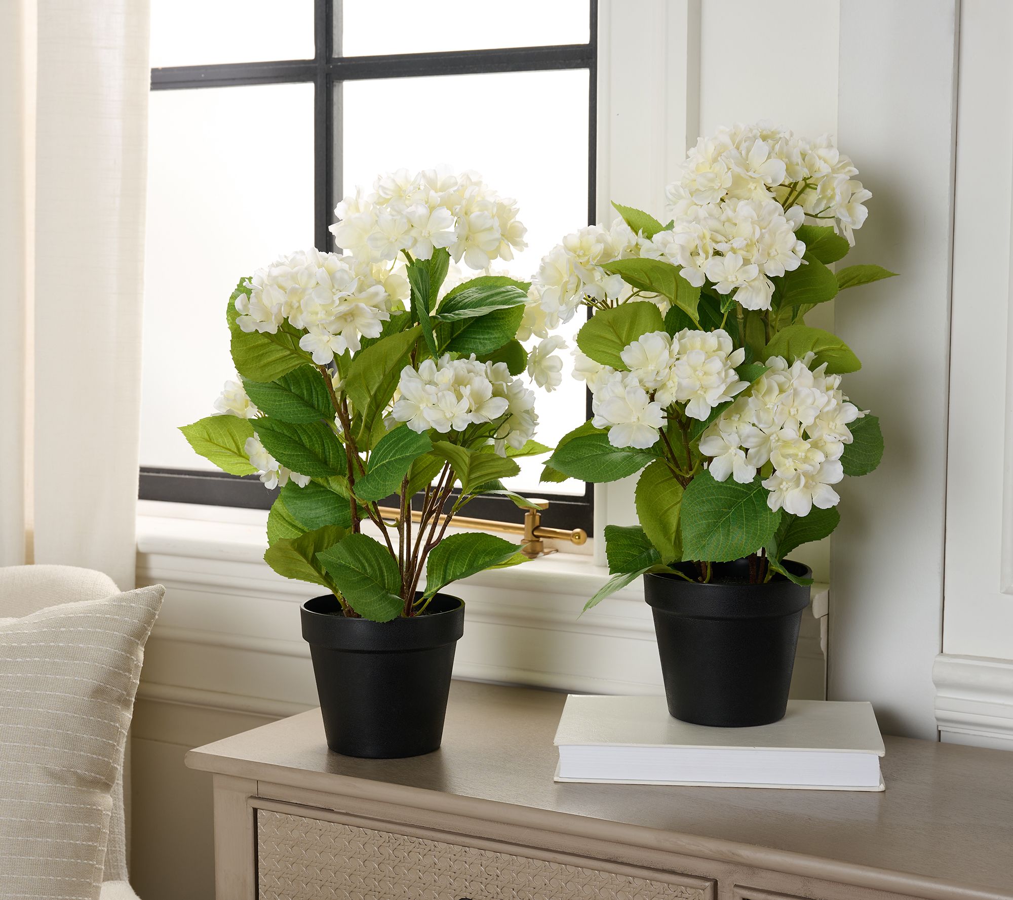 "As Is" Set/2 18" Hydrangea Potted Plants by Valerie