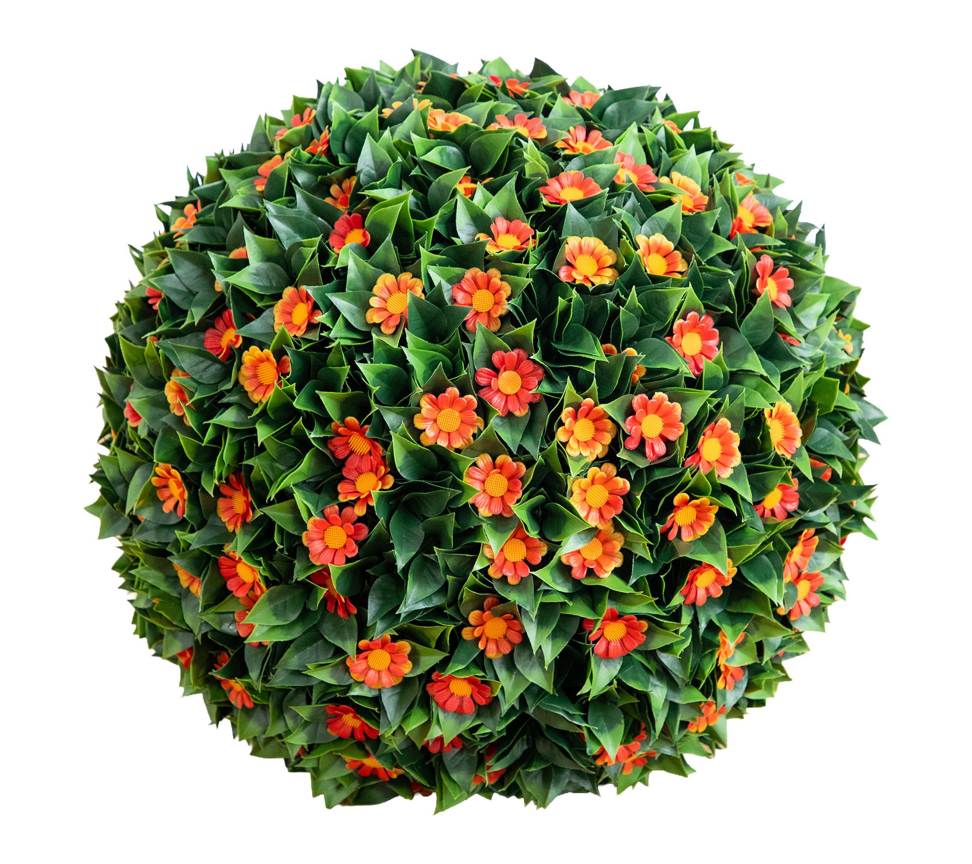 15-in Flowering Daisy Boxwood Ball by Nearly Natural