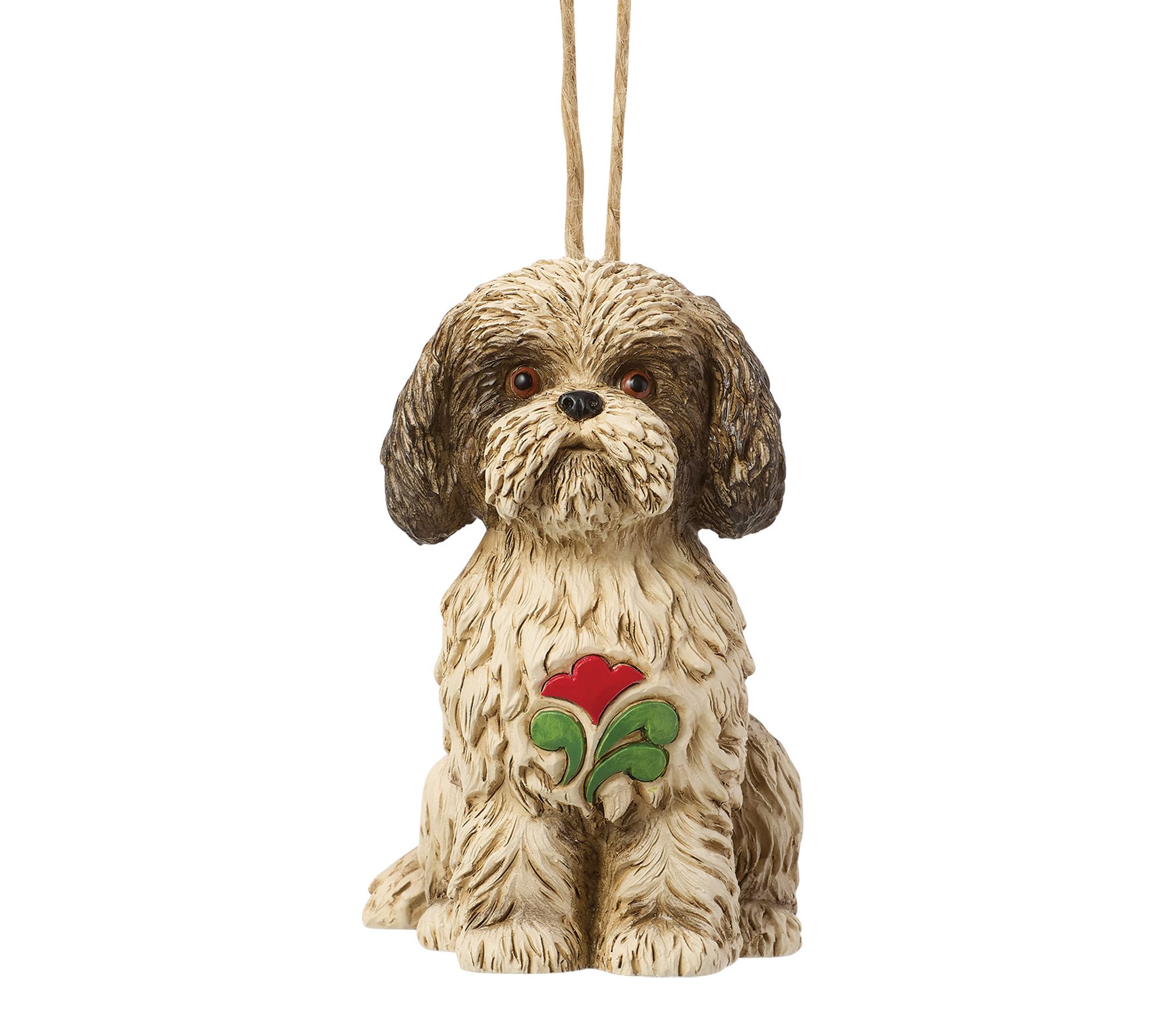 Jim Shore Heartwood Creek Shih Tzu Dog Hanging Ornament 3.7in