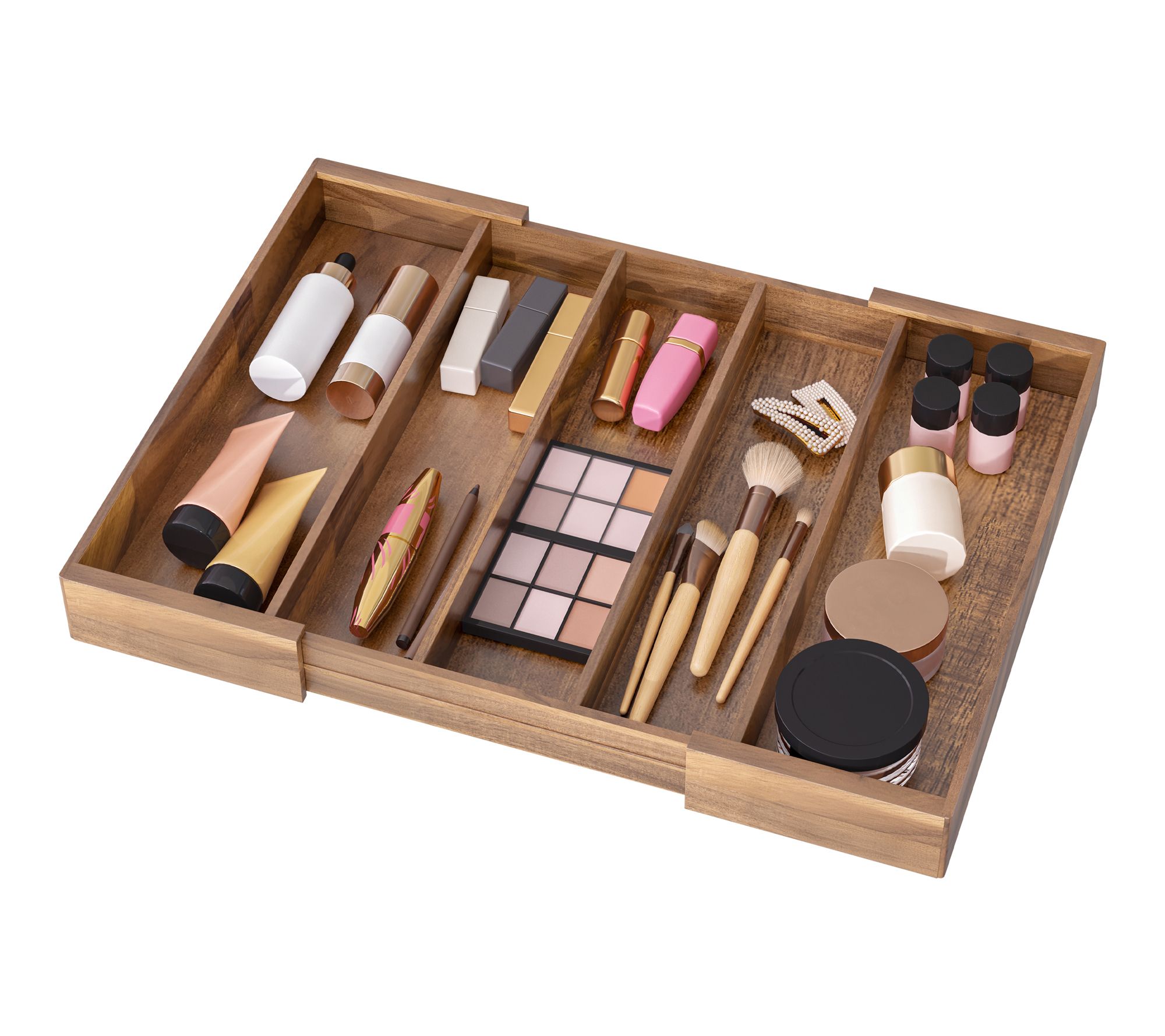 Seville Classic s 5-Compartment Expandable Aca cia Organizer