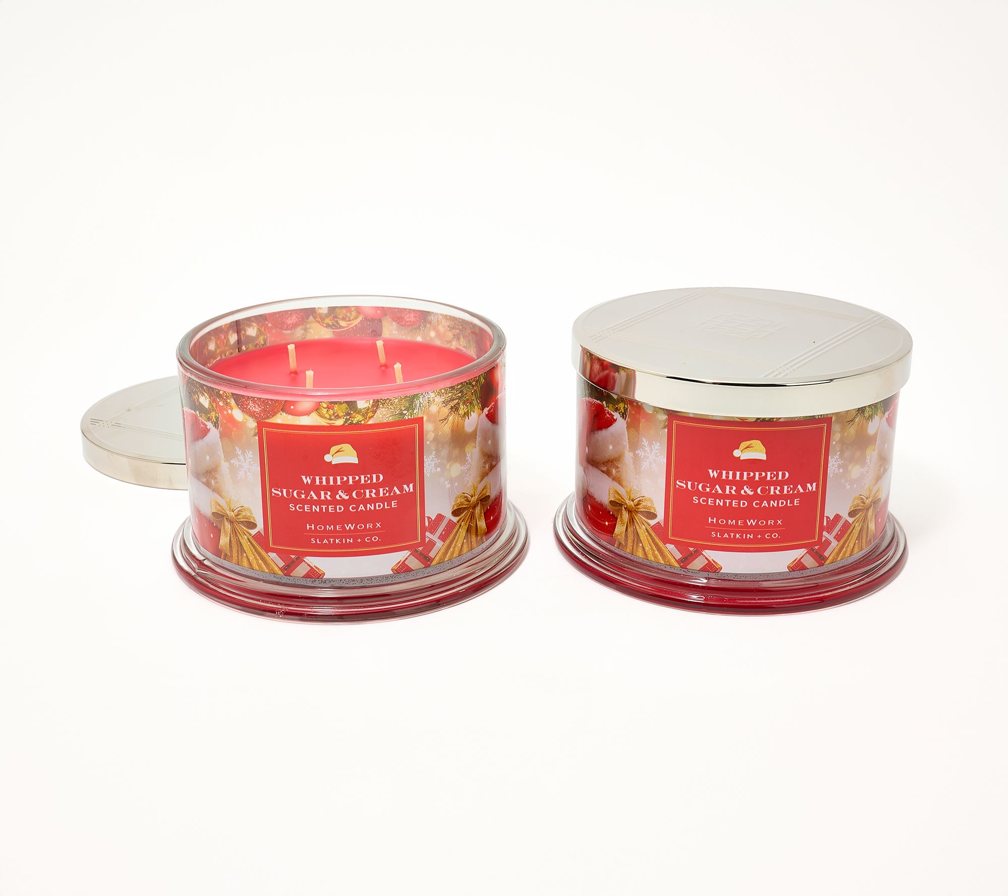 HomeWorx by Slatkin + Co. S/2 18oz Whipped Sugar & Cream Candles