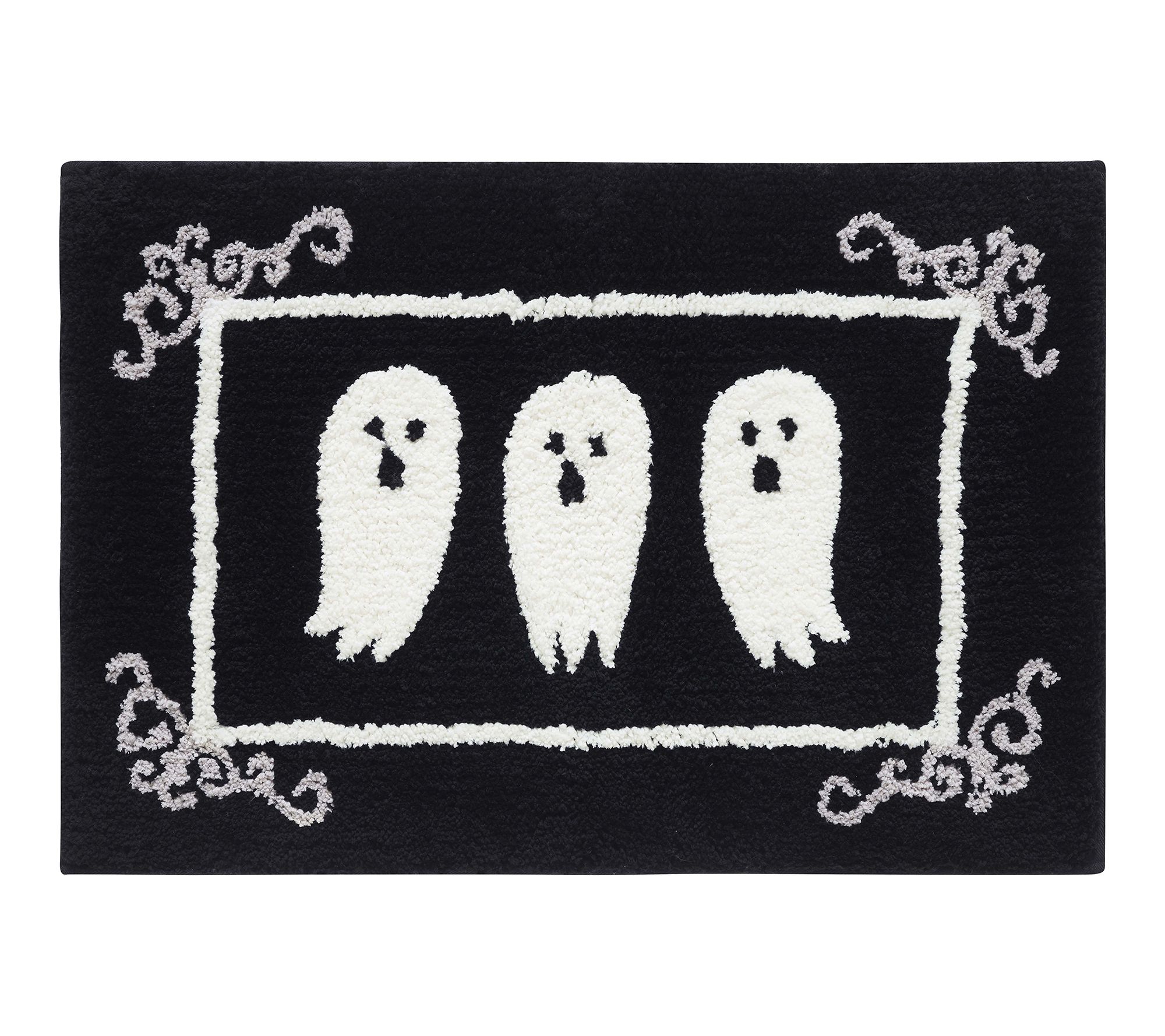 Hallmark Black/White Boozy Halloween Microfiber Bath Rug