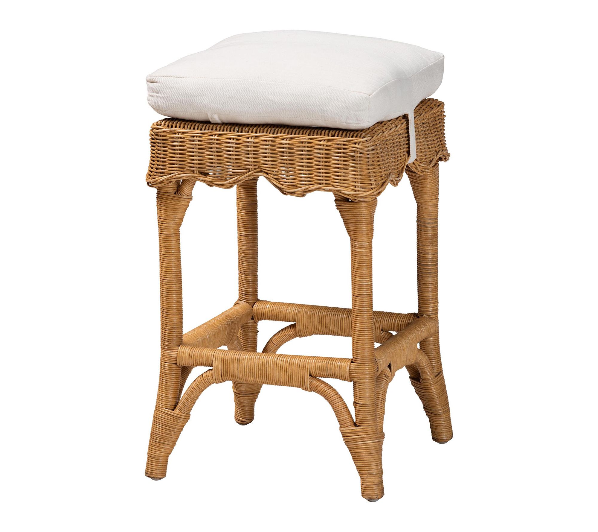 bali & pari Muy Scallop Honey Rattan Counter St ool