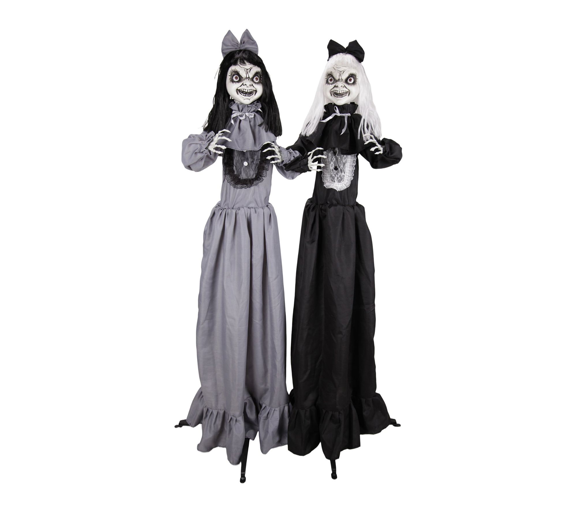 Haunted Hill Farm 5-Ft. Standing Girl Twins Animatronic