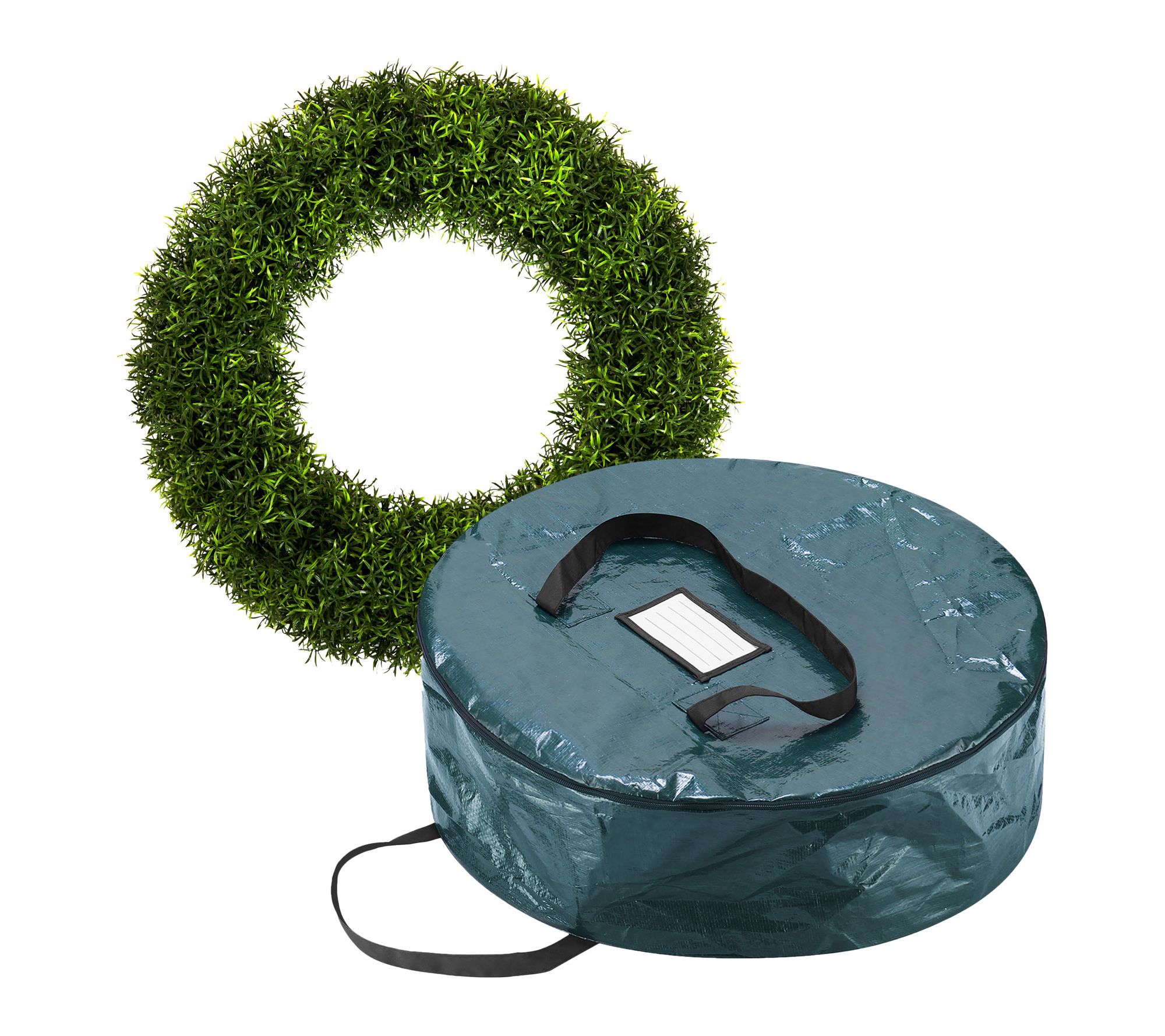 Pure Garden Foxtail Fern Wreath with Storage Bag