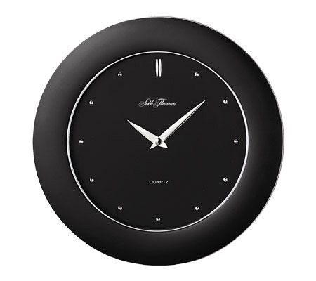 Seth Thomas Brushed Black Wall Clock - QVC.com