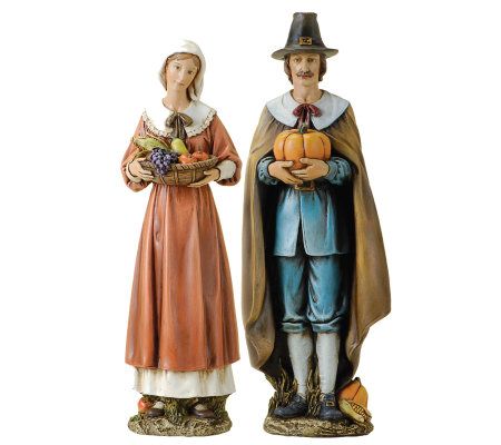 2-Piece Set of Pilgrim Figures by Roman - QVC.com