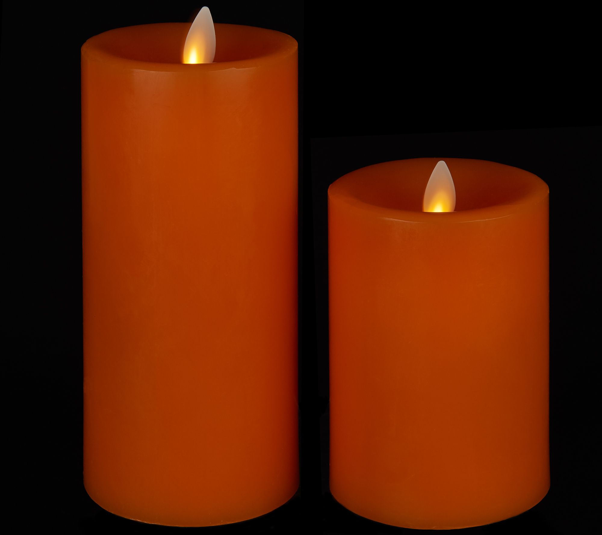 Martha Stewart S/2 Flameless 4" and 6" Pillar Candles with Remote