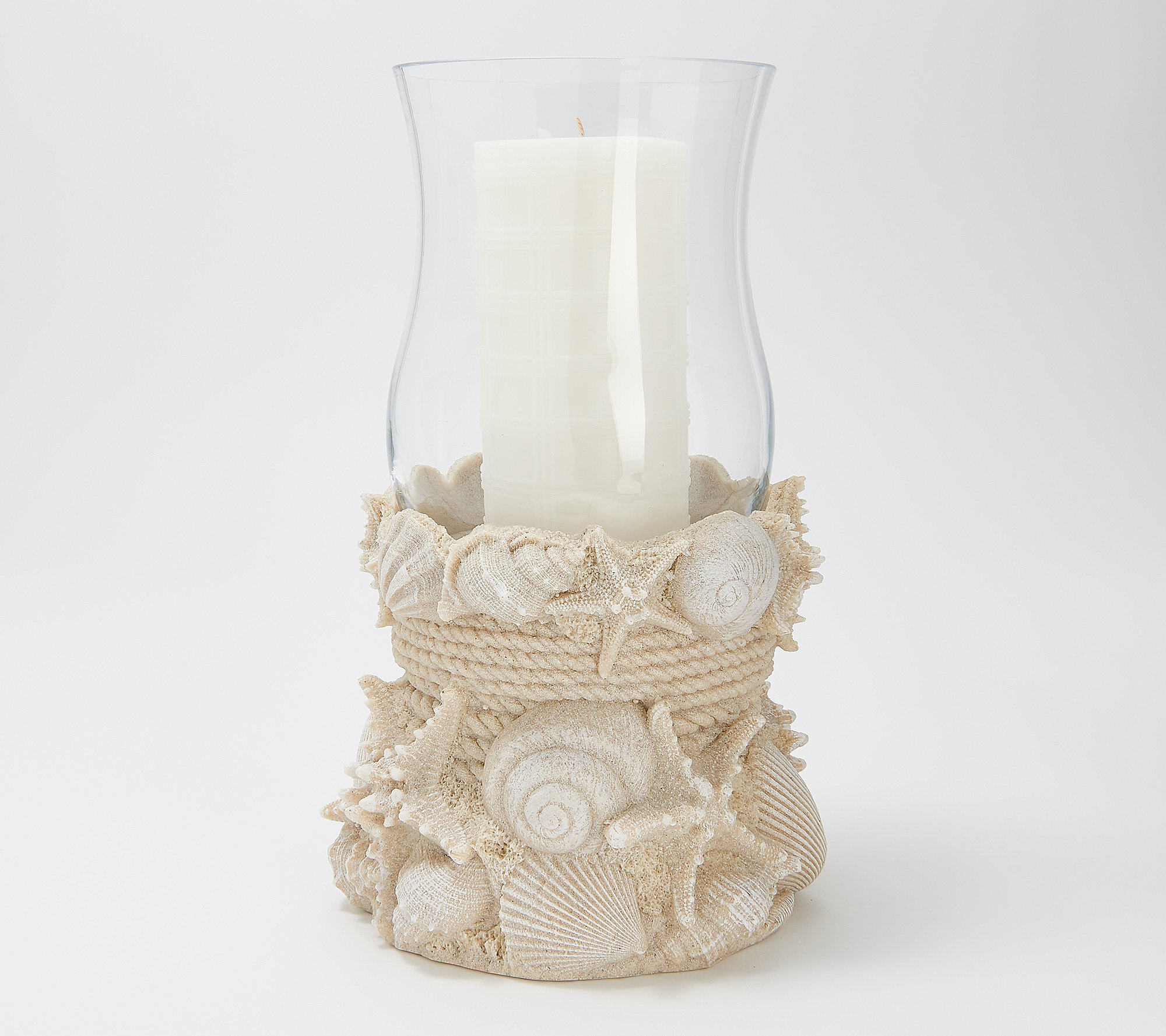 Homeworx by Harry Slatkin Coastal Pedestal Candle Holder ~ Sea Life Shells