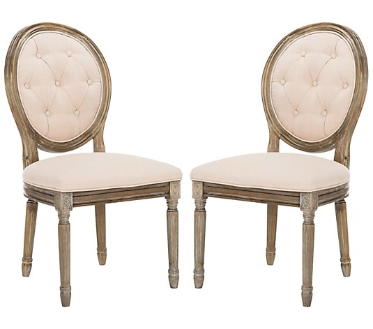 Set of 2 Holloway Tufted Oval Side Chairs by Va lerie