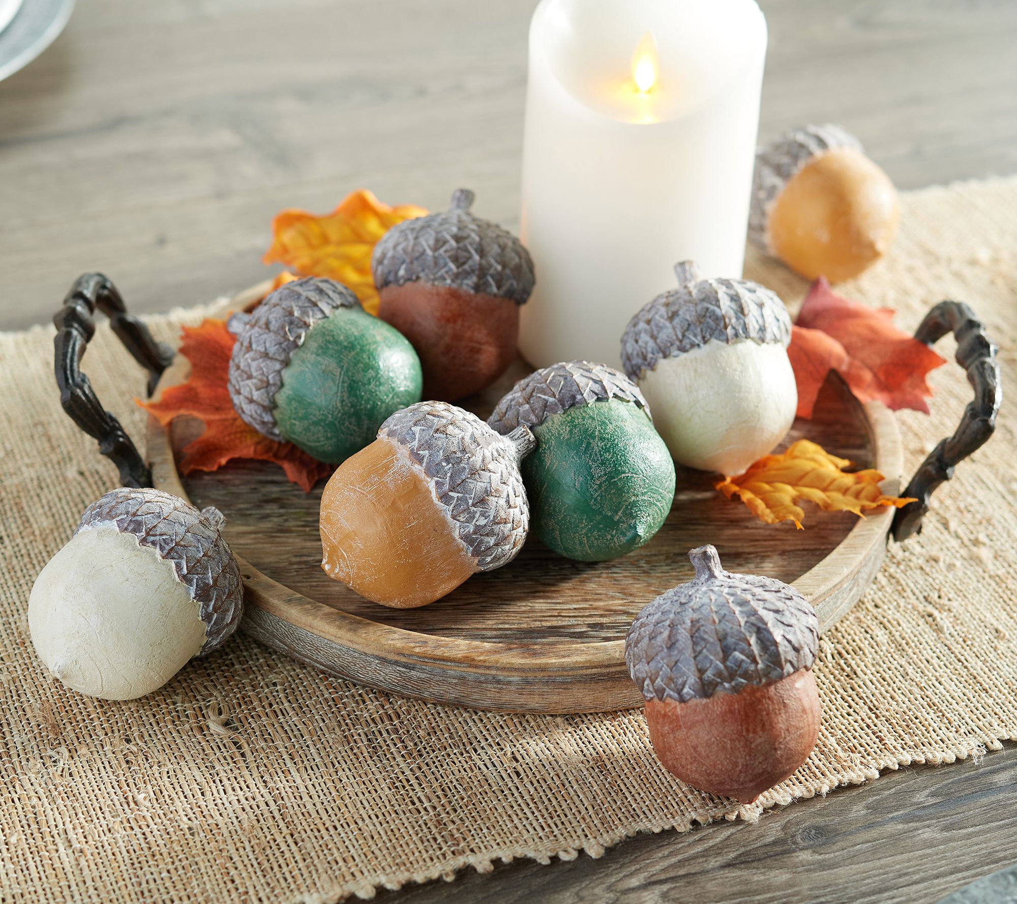 Set of 8 Decorative Acorns by Valerie