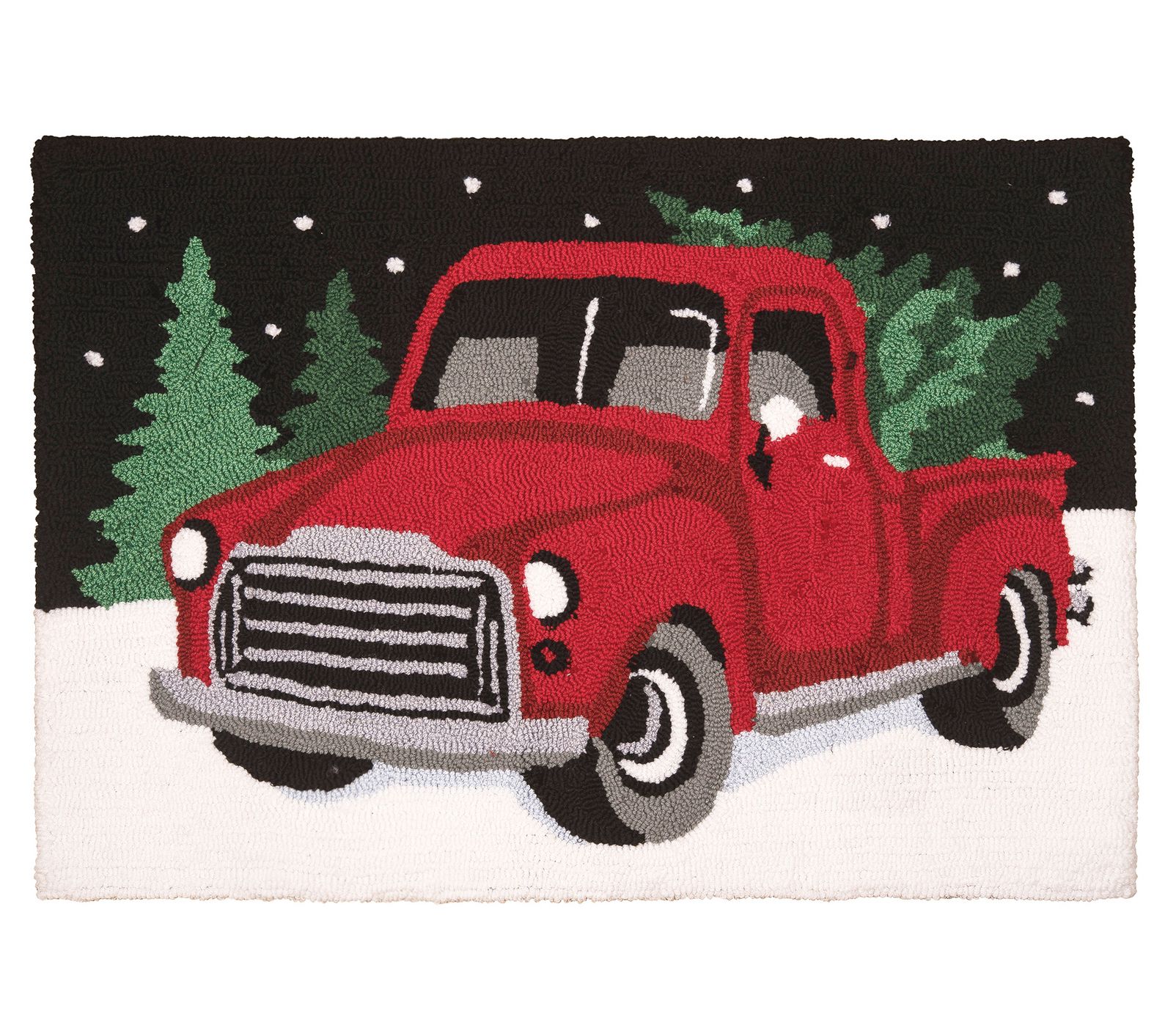 Snow Truck Hooked 2x3 Rug by Valerie